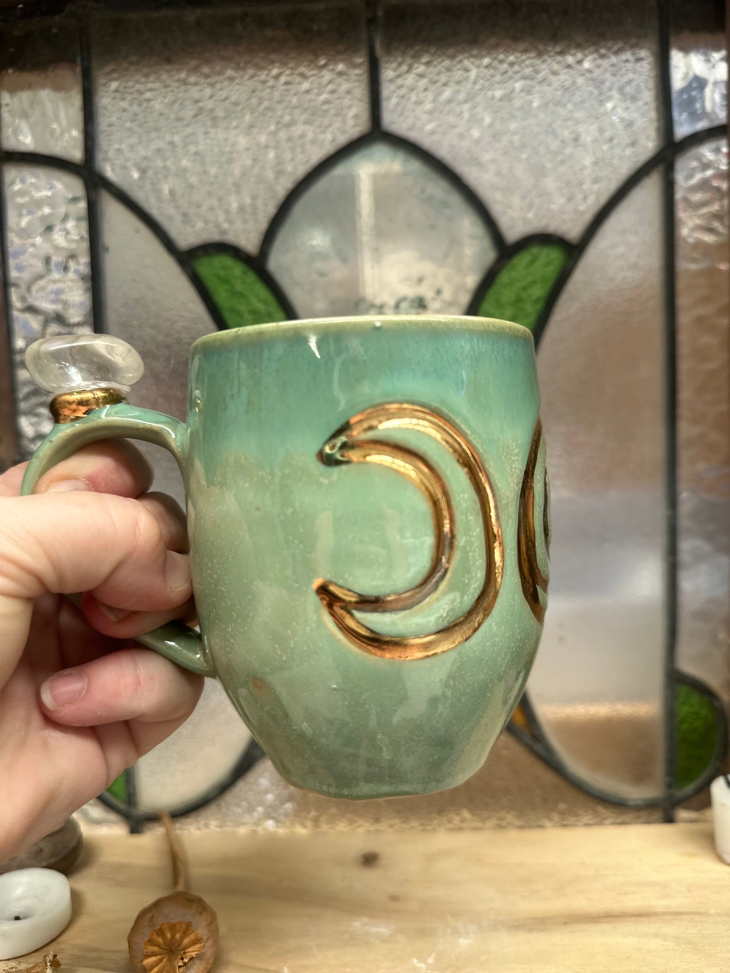 Triple Goddess Crystal Mug – Tumbled Clear Quartz