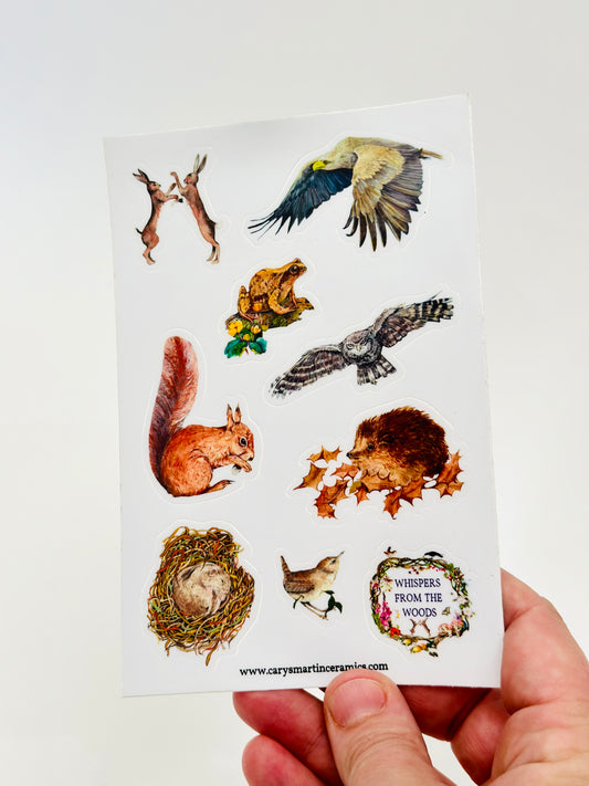 Woodland Animal A5 sticker sheet- Whispers From The Woods