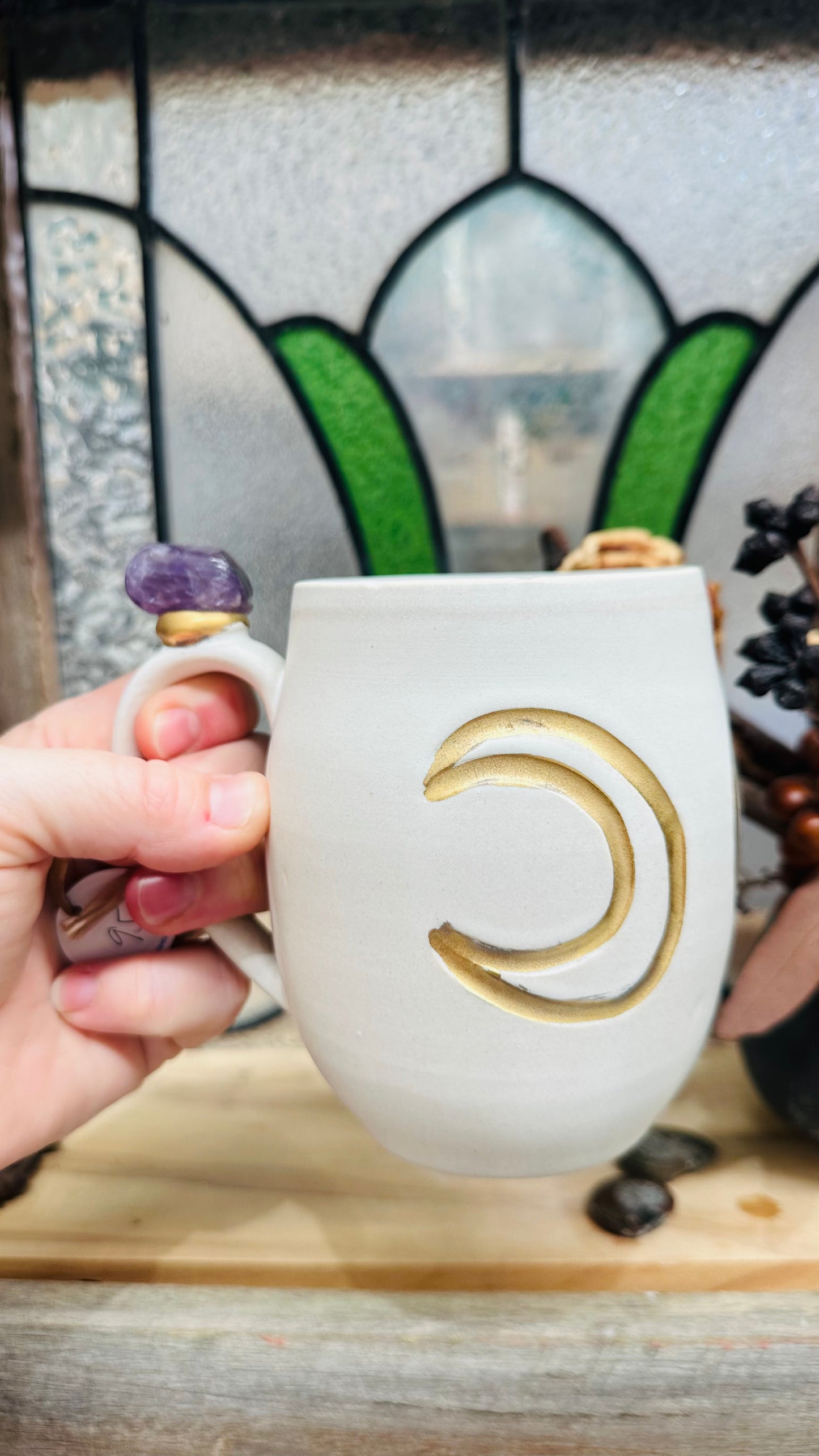 Amethyst Sun and Moon Crystal Mug