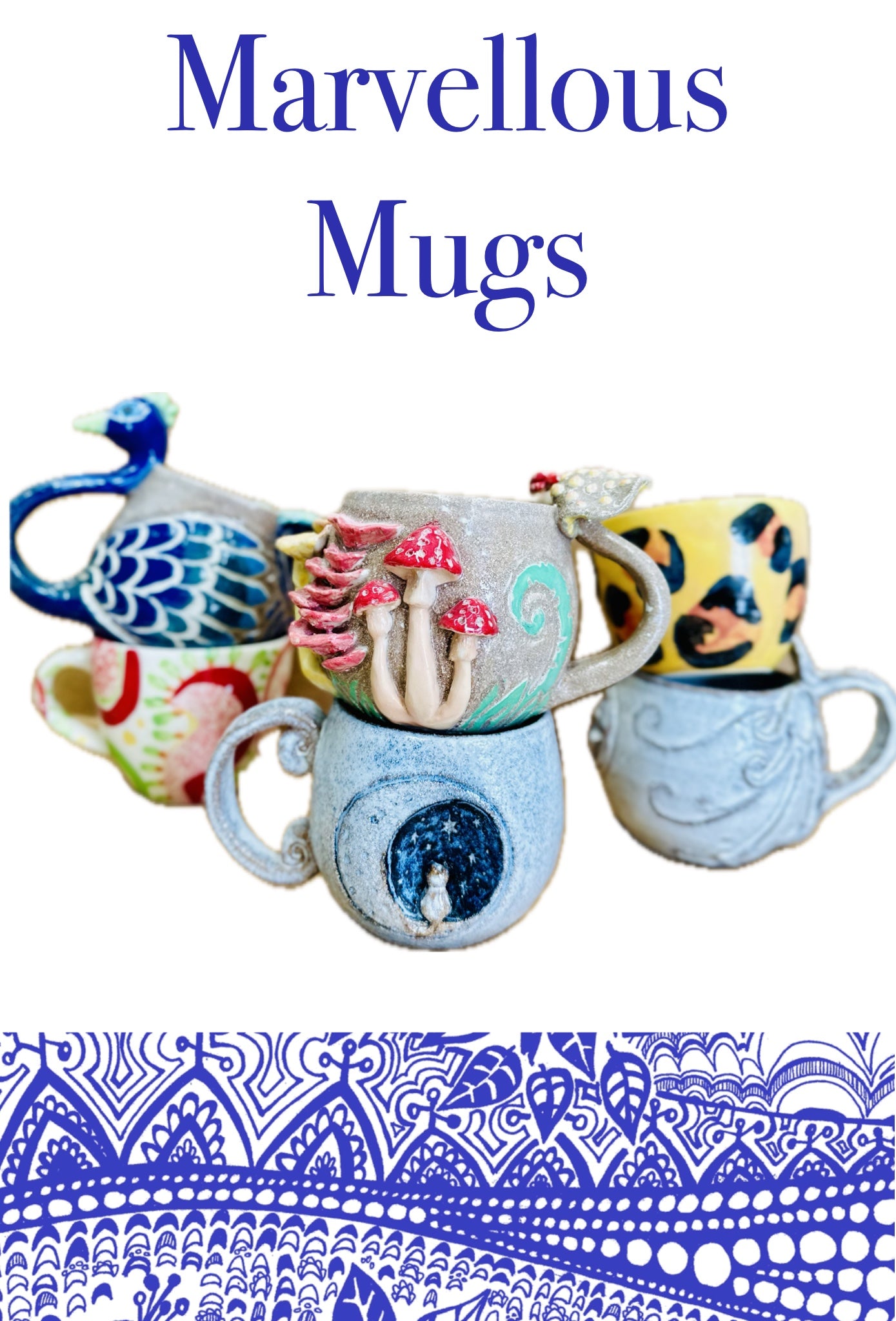 Sunday 2nd Nov 10am - 12noon - Marvellous Mugs and Crystal Cups - Creating in clay and surface decoration workshop