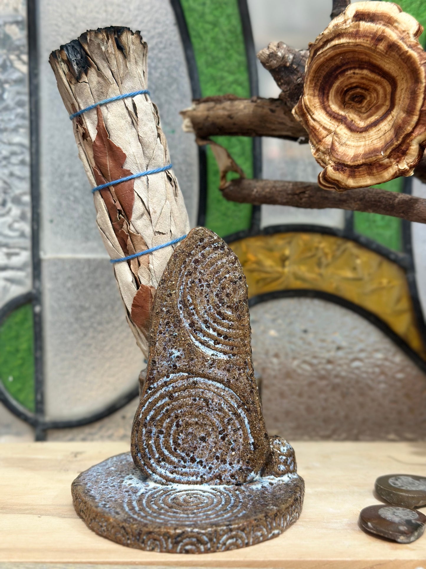 Standing Stone Candle & Smudge Holder