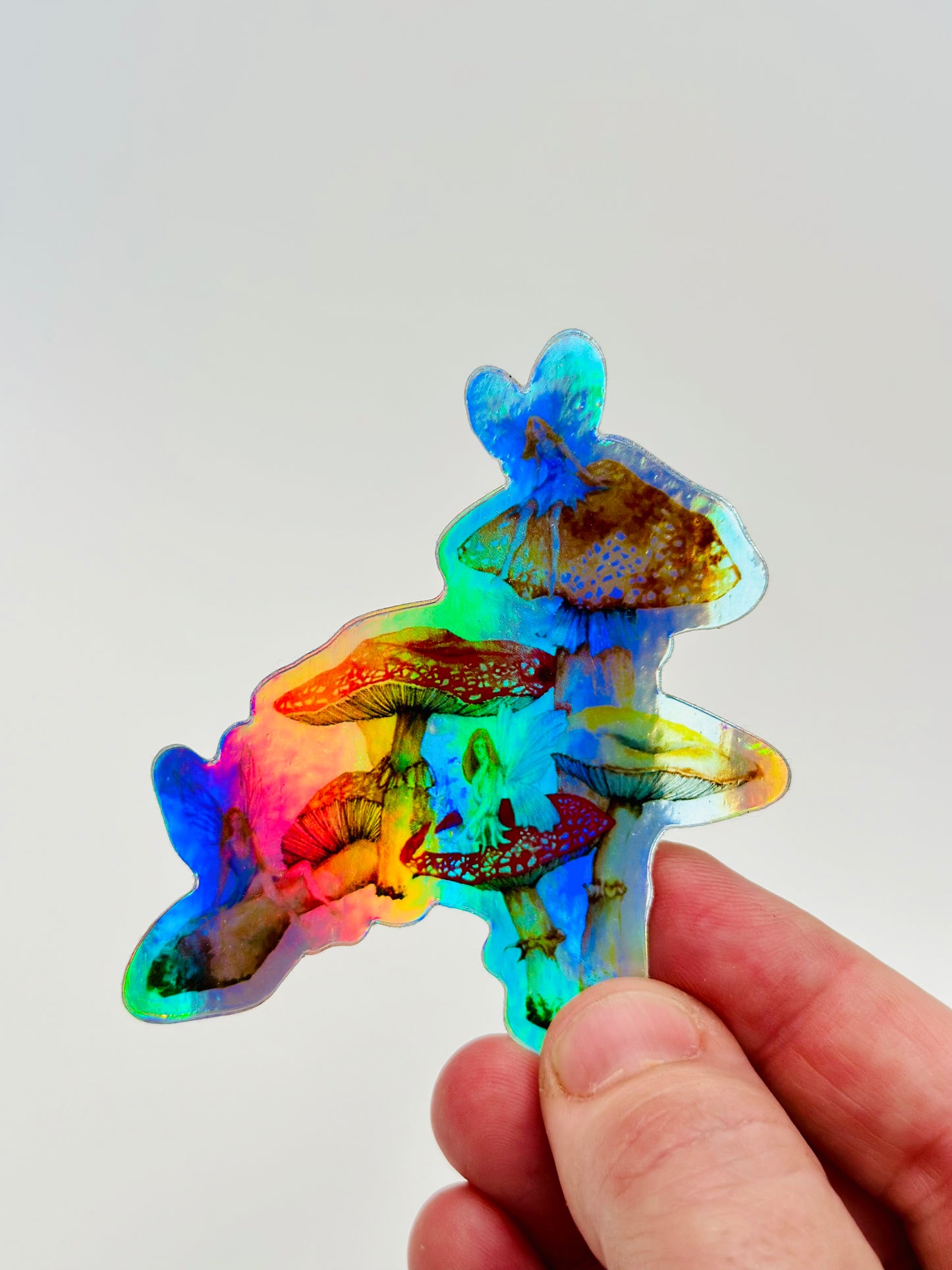 Mushroom holographic sticker- Whispers From The Woods