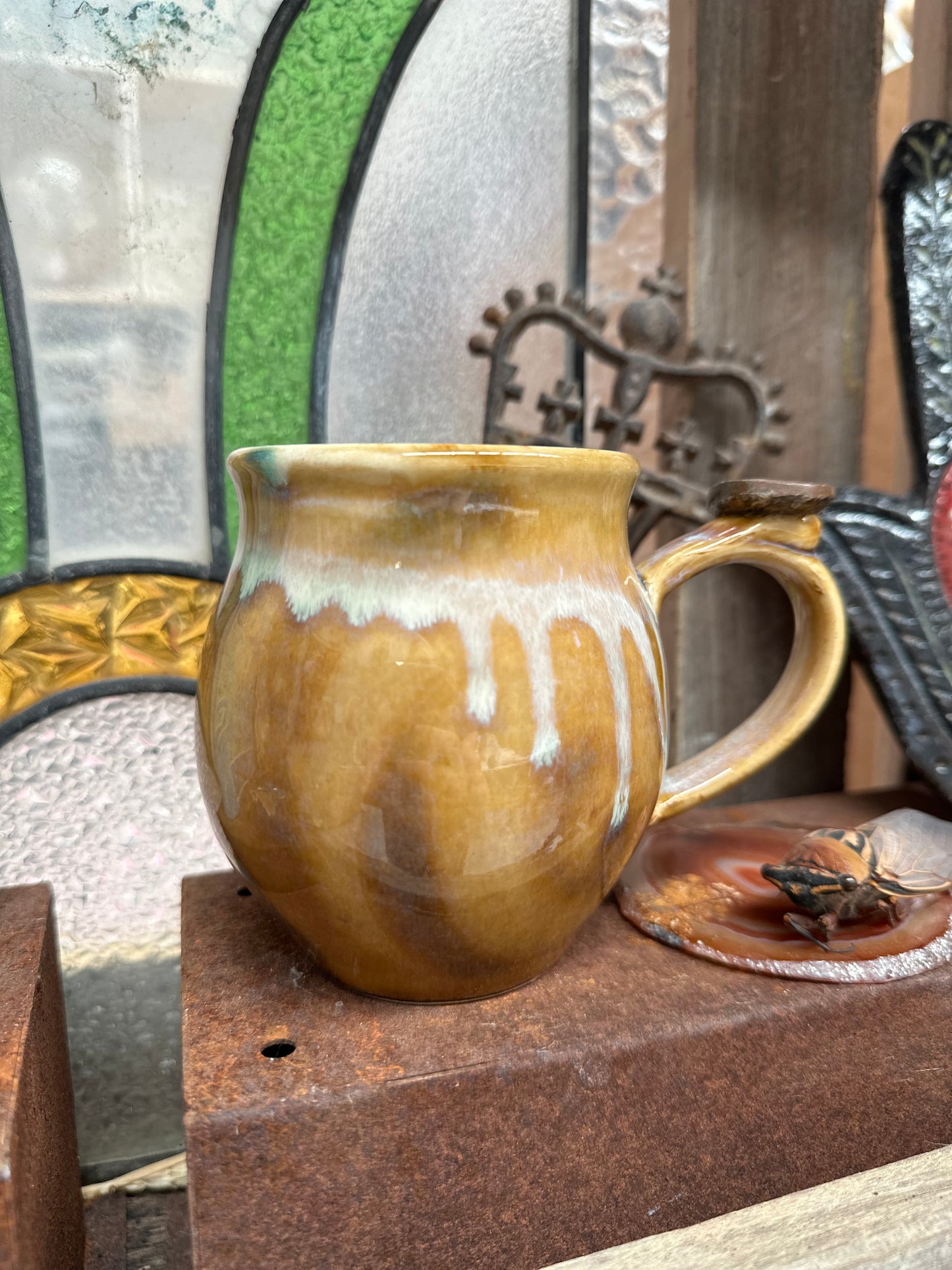 Standing Stone Sunrise Ammonite Crystal Mug