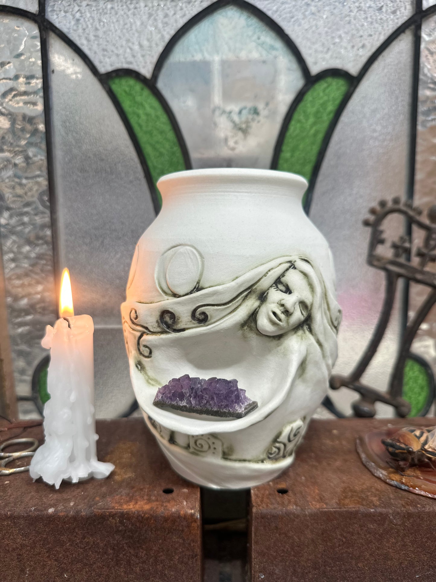 🌙 Goddess of the Standing Circles - Porcelain Vase