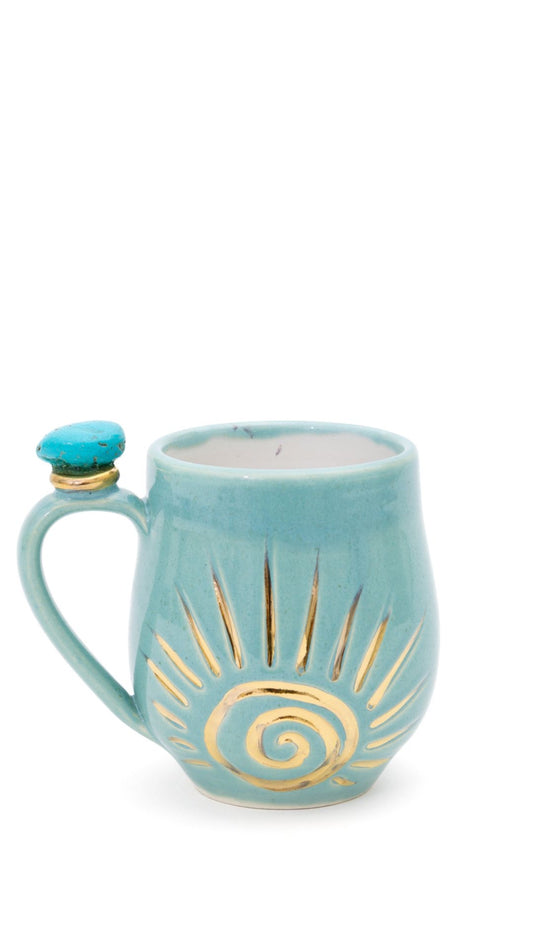 Turquoise Sun and Moon Crystal Mug