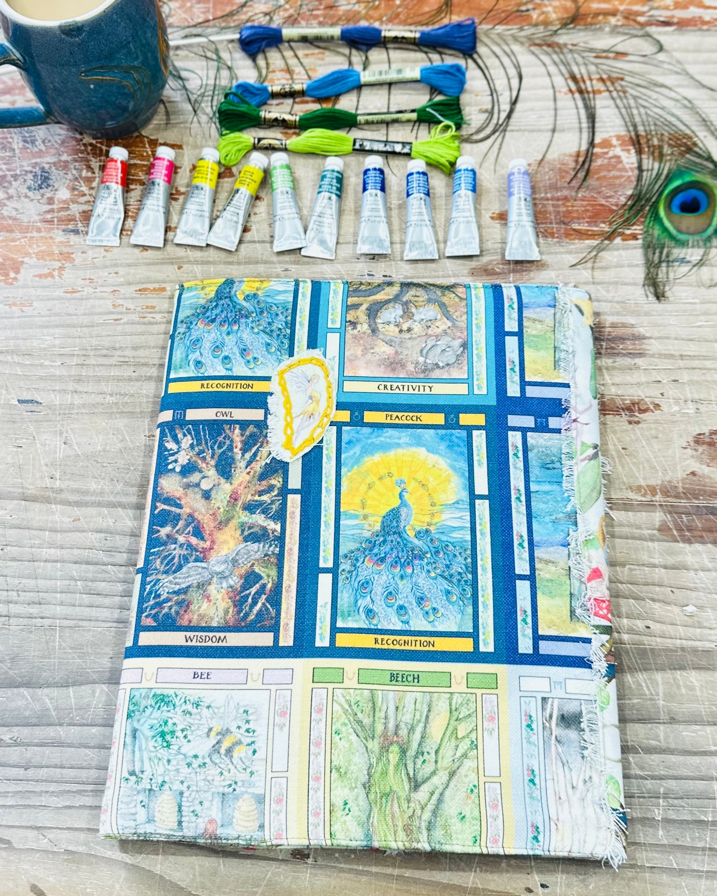 Whispers Oracle Fabric A4 Hand Embroidered Dust Jacket