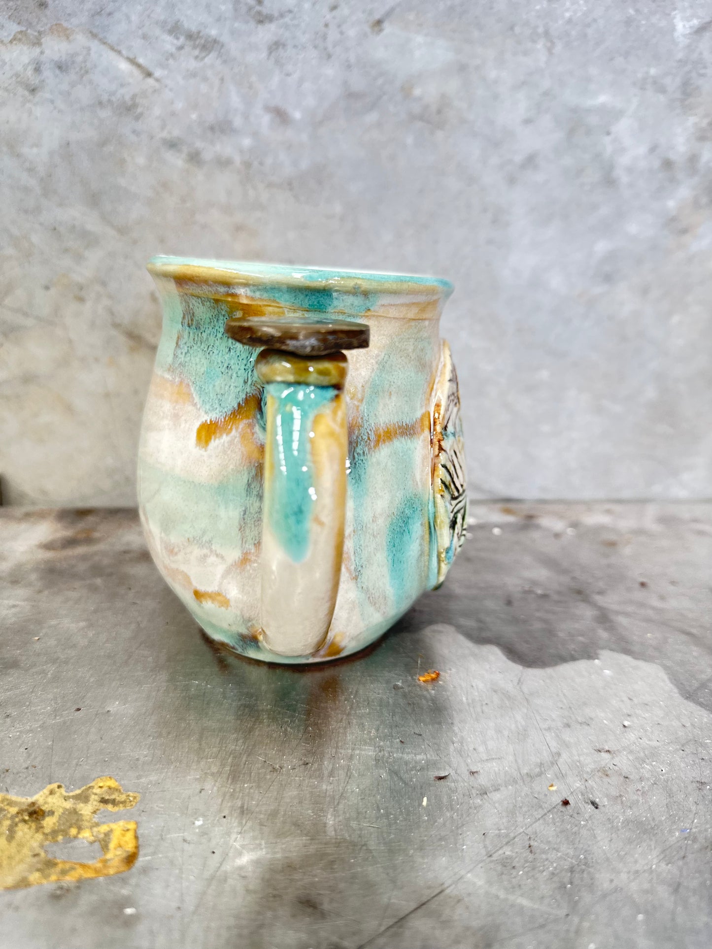 Standing Stone Sunrise Ammonite Crystal Mug