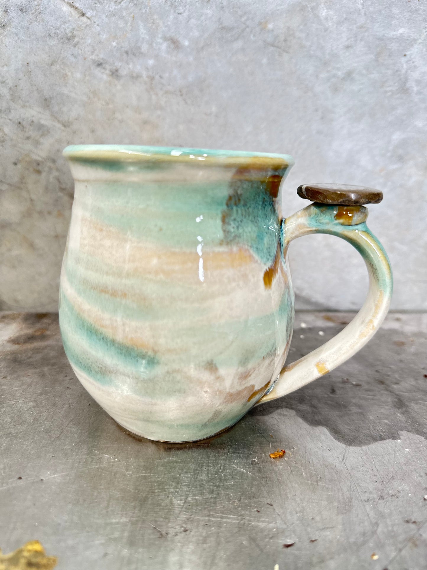 Standing Stone Sunrise Ammonite Crystal Mug