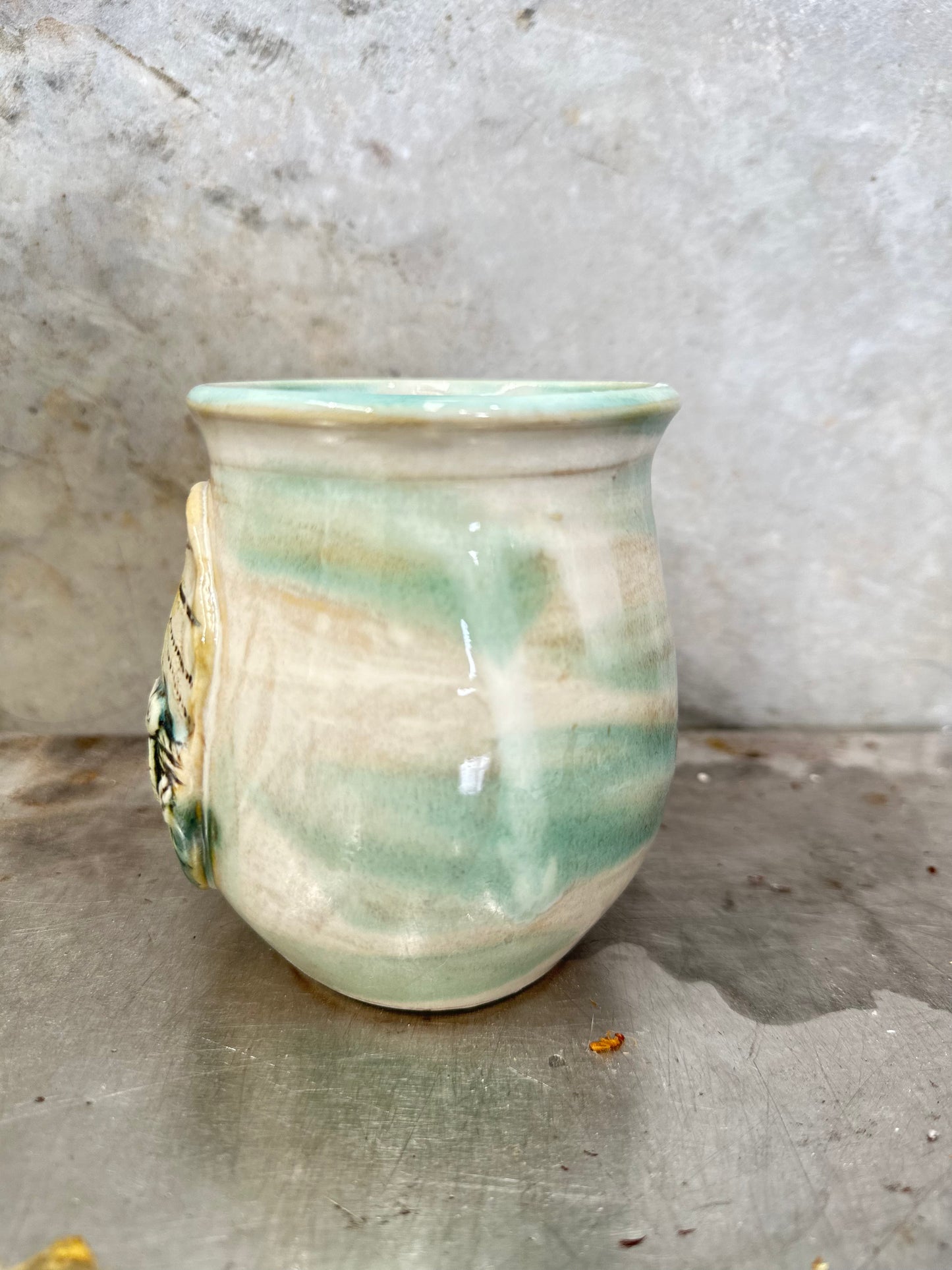 Standing Stone Sunrise Ammonite Crystal Mug