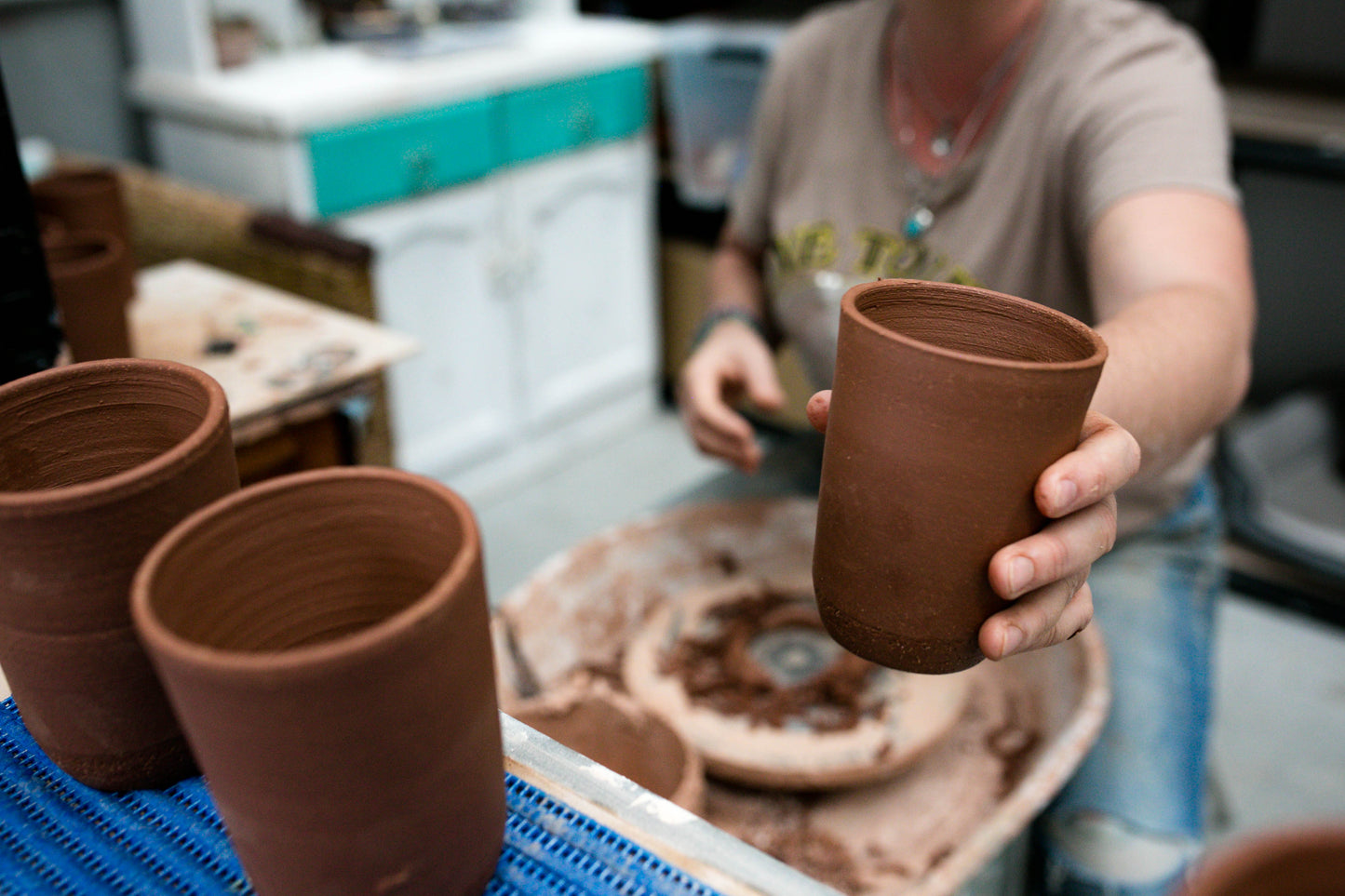 Tues 23rd Sept / Wed 24th 6:30-9pm Pottery Wheel Throw Mug Making 2 Part Workshop