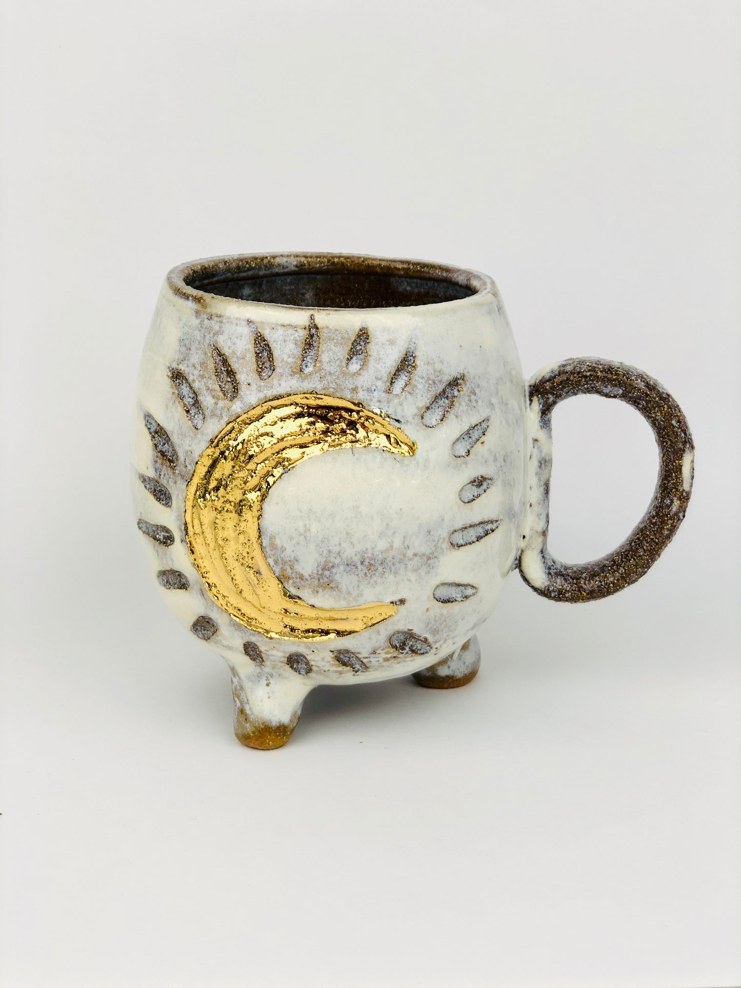 Sacred Full Moon - Sun and Moon Ceramic Cup with feet