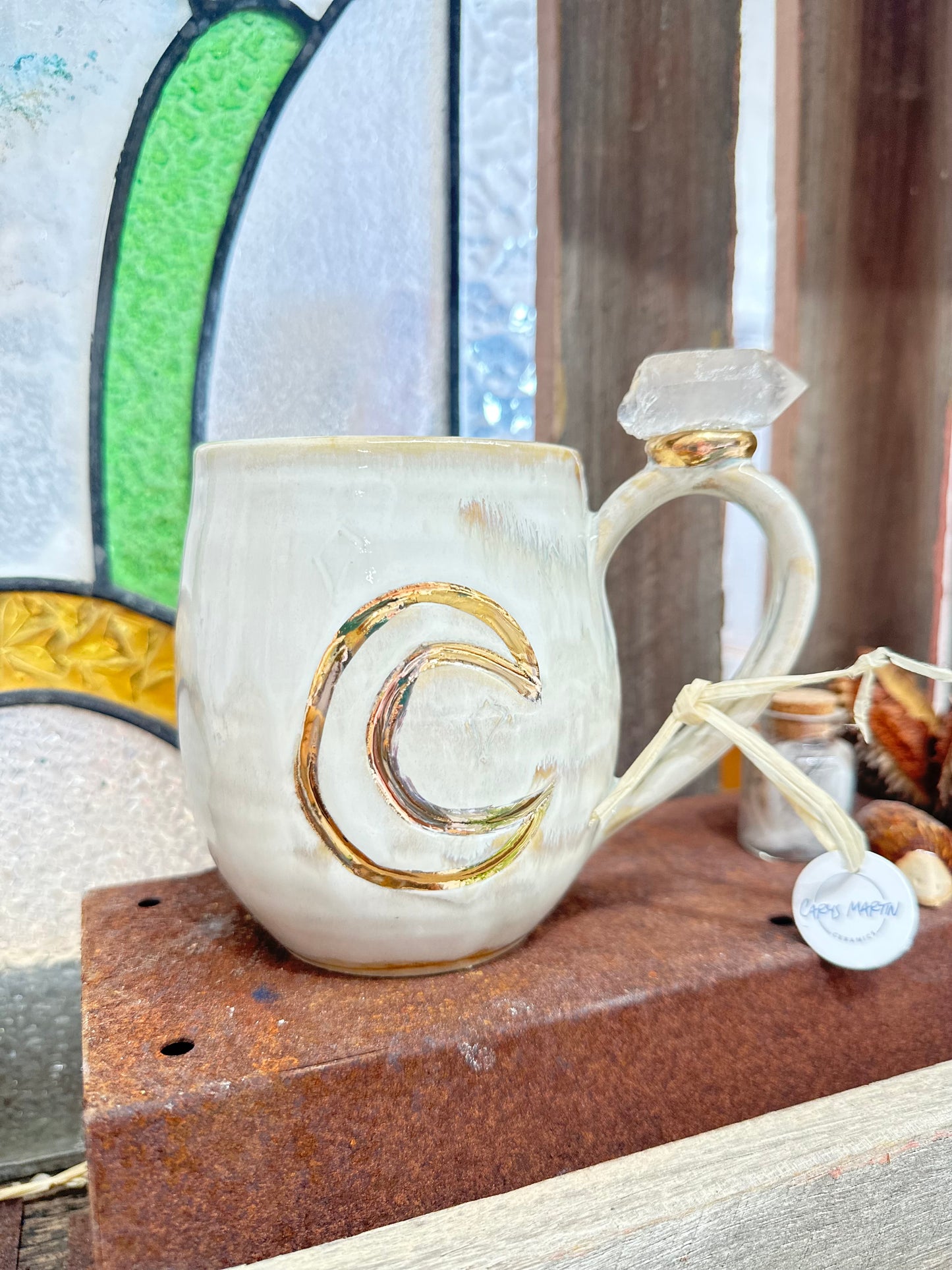 Sun and Moon Quartz Point  Crystal Mug