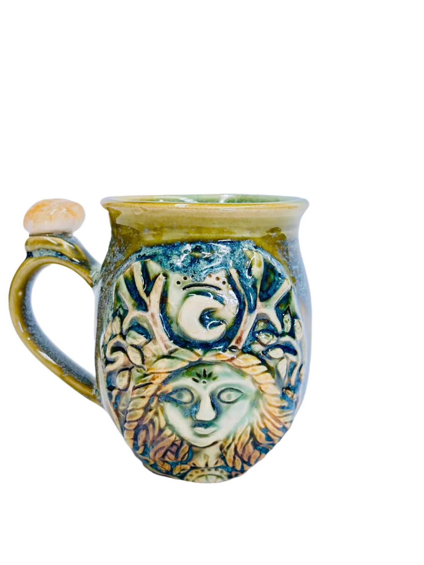 The Antlered Goddess, Elen of the Ways - Citrine Crystal Mug