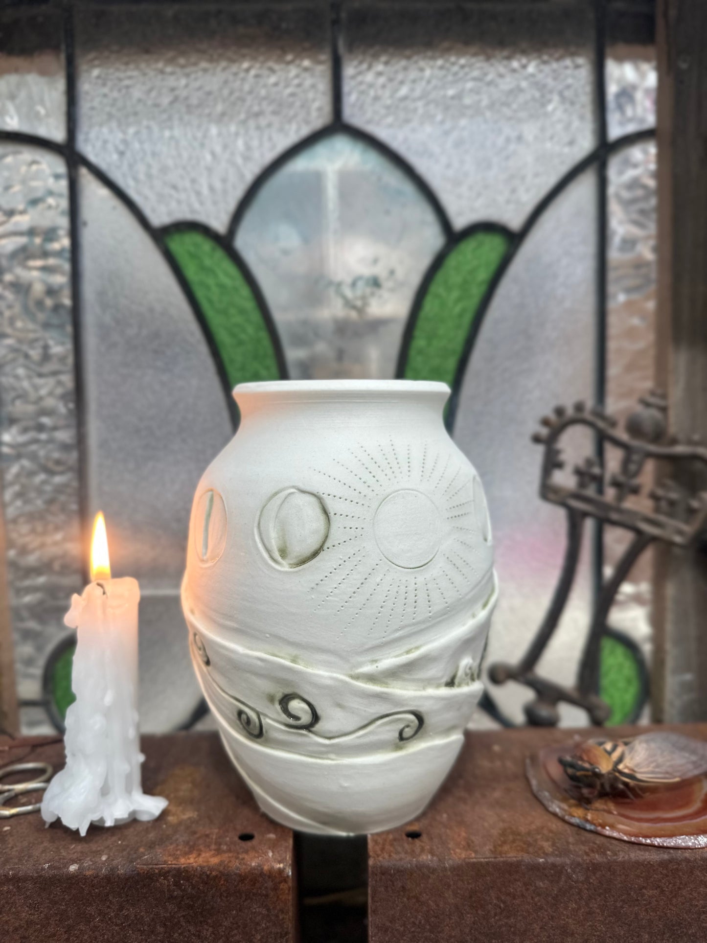 🌙 Goddess of the Standing Circles - Porcelain Vase