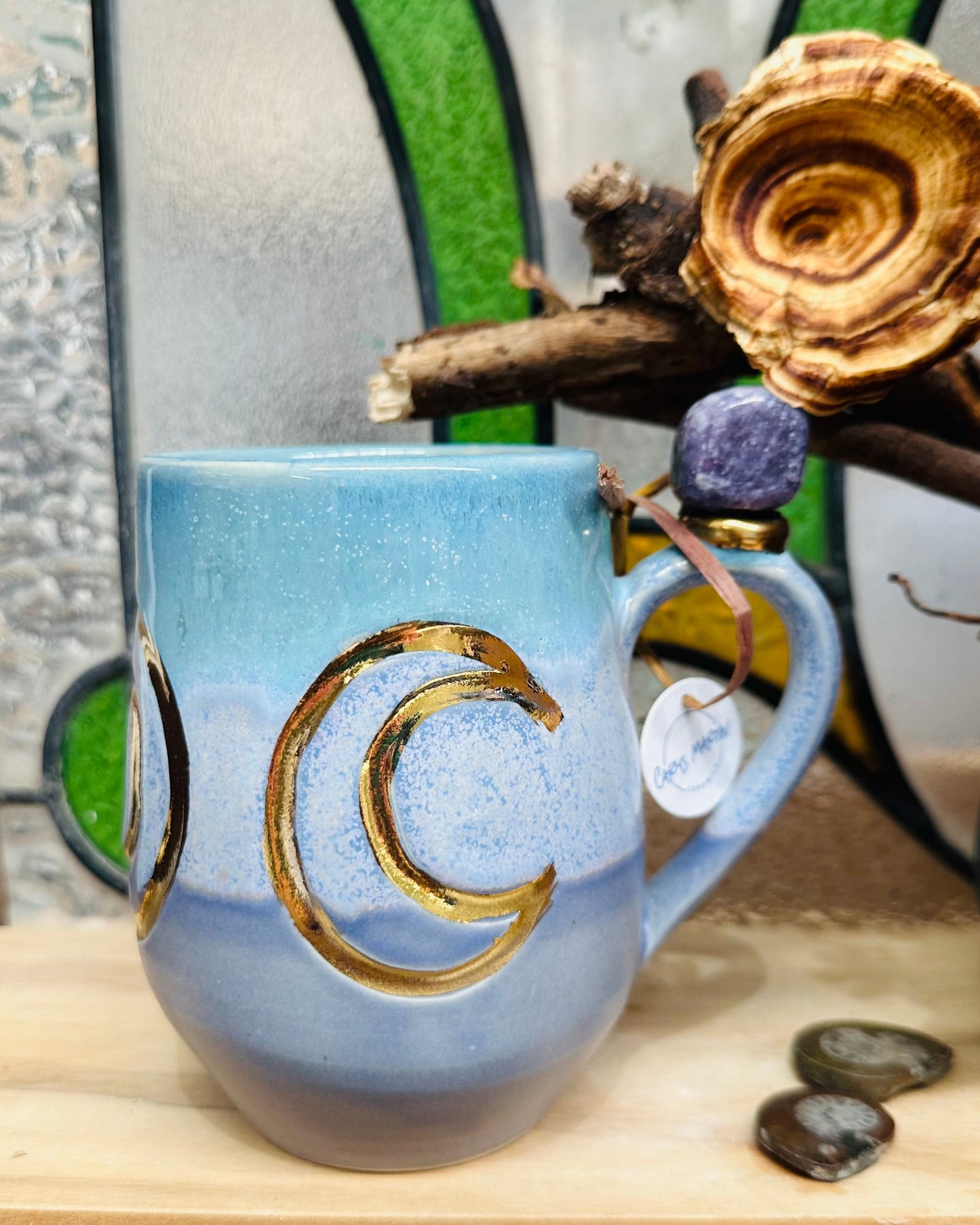 Lepidolite Triple Goddess Crystal Mug