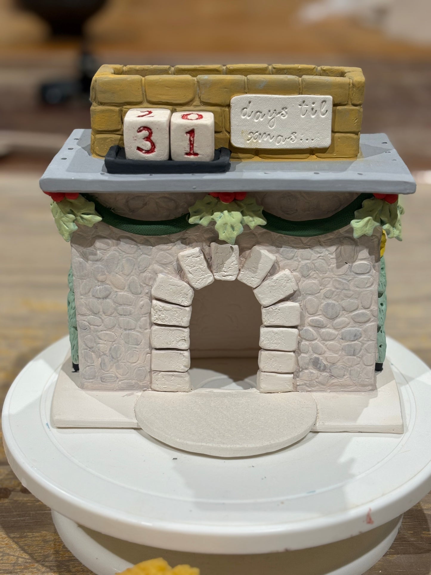 Saturday 28th November 9am - 3pm - Pottery Handbuilt Christmas Fireplace