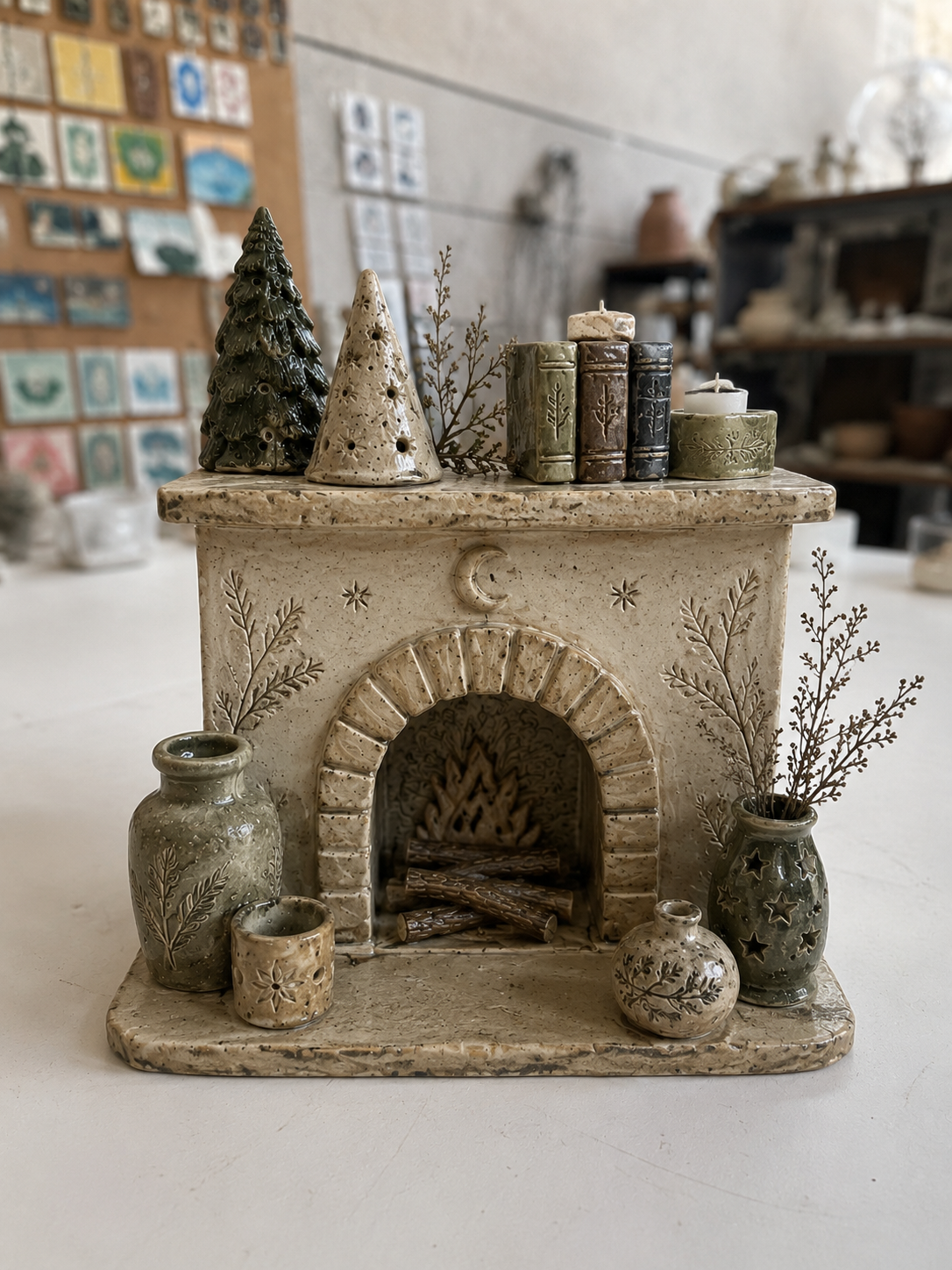 Saturday 28th November 9am - 3pm - Pottery Handbuilt Christmas Fireplace