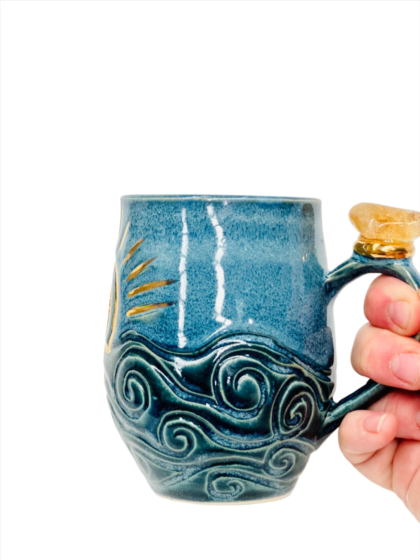 Rising Sun Citrine Crystal Mug