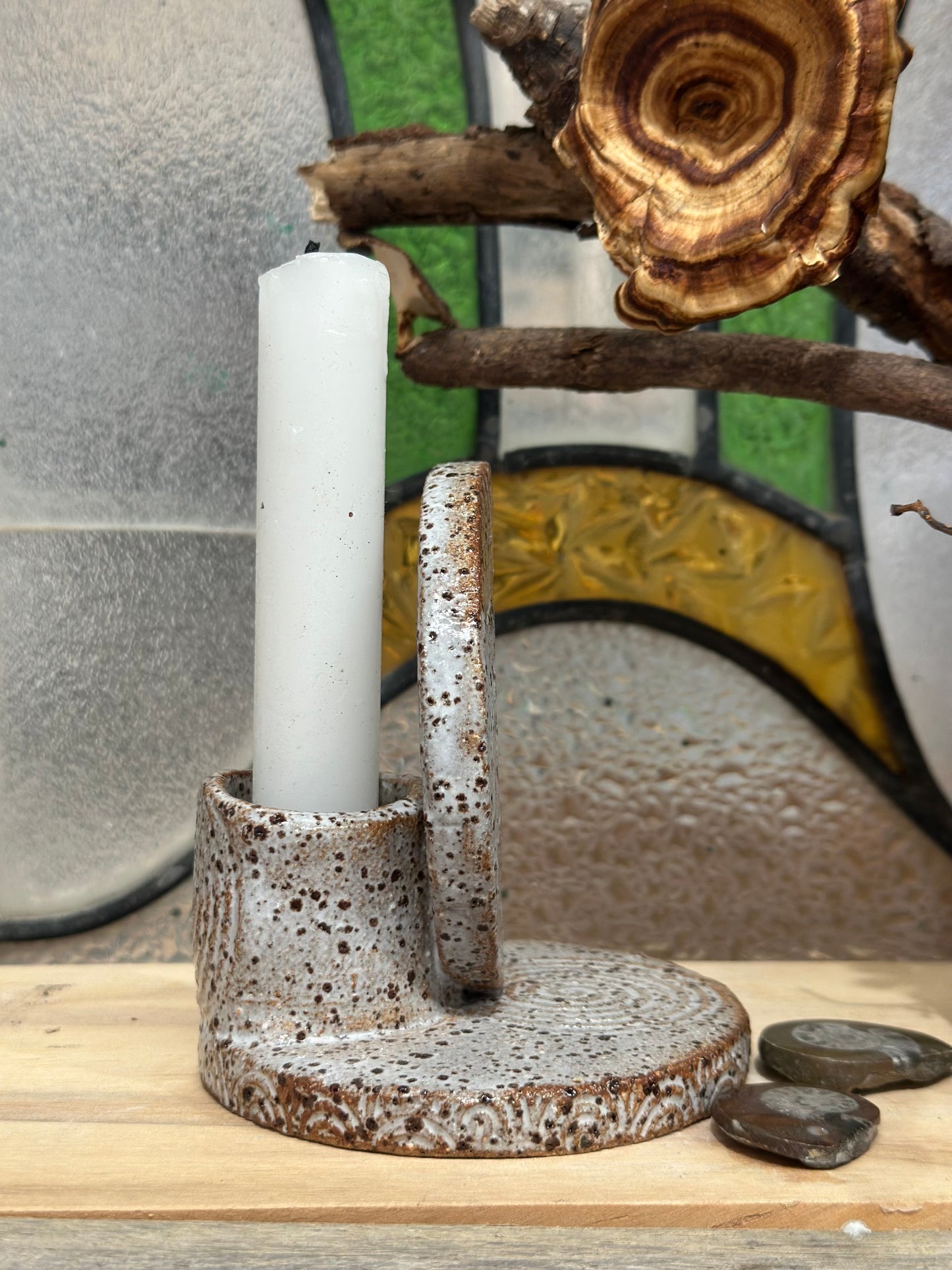 Crescent Moon Candle & Smudge Holder