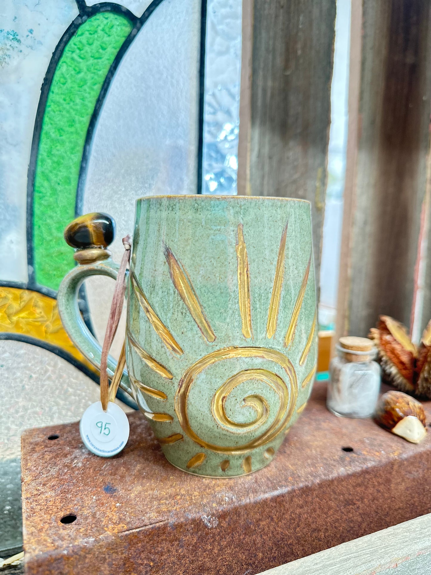 Sun and Moon Tigers Eye Crystal Mug