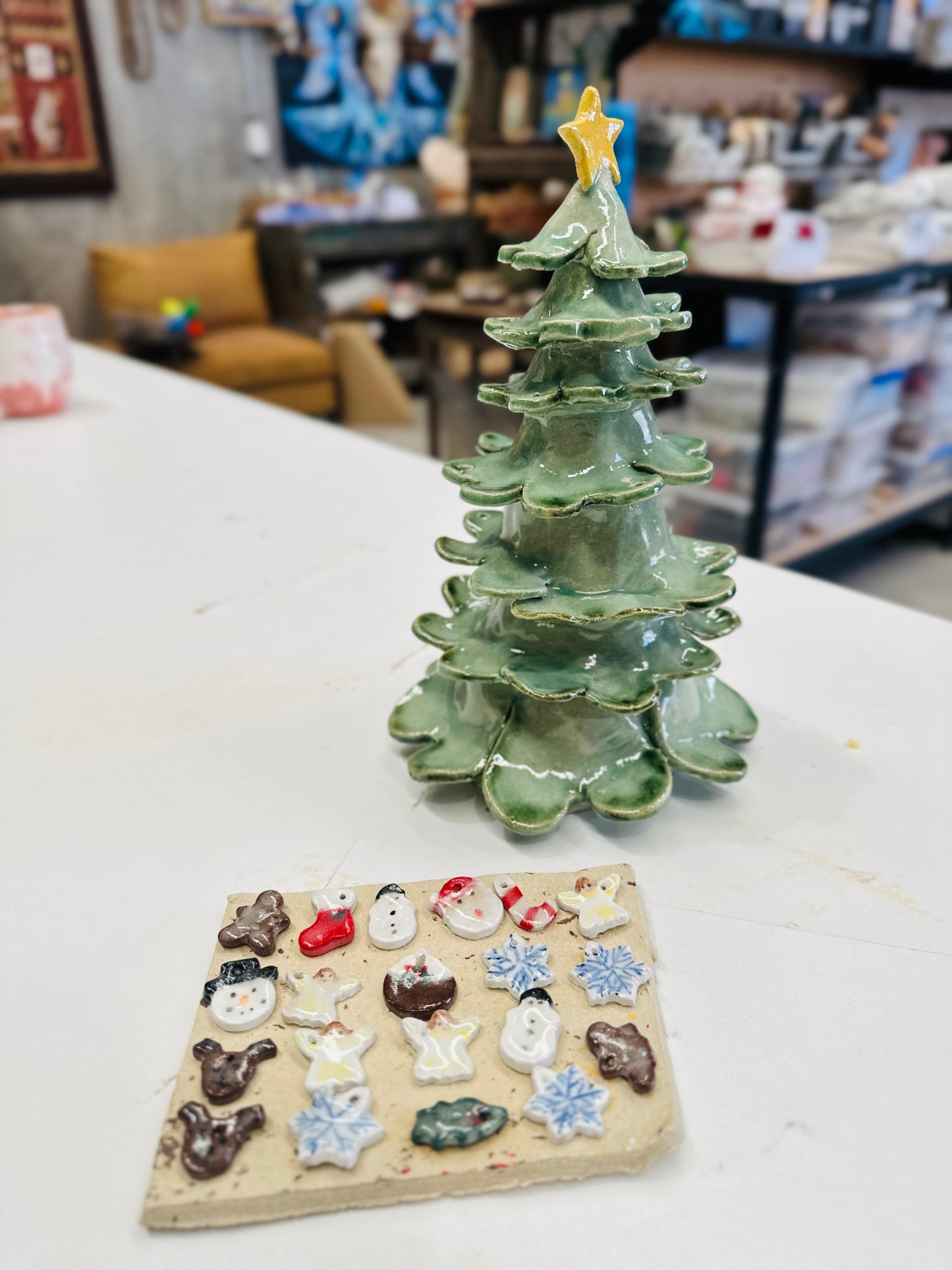 Christmas Pottery Workshop! Create your own Santa, Snowman, Angel or Xmas Tree. Sunday 16th November 9am - 1pm