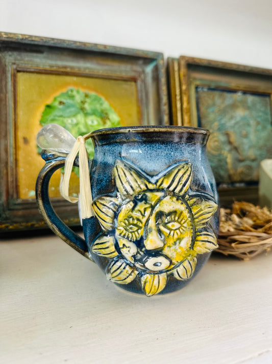 Celestial Sun and Moon Quartz Crystal Mug