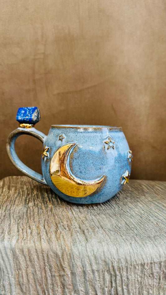 Moon Magic Crystal Mugs with Lapis Lazure