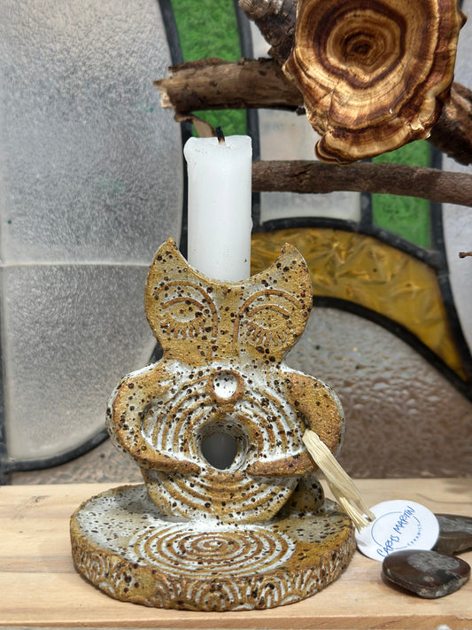 Earth Mother Candle & Smudge Holder