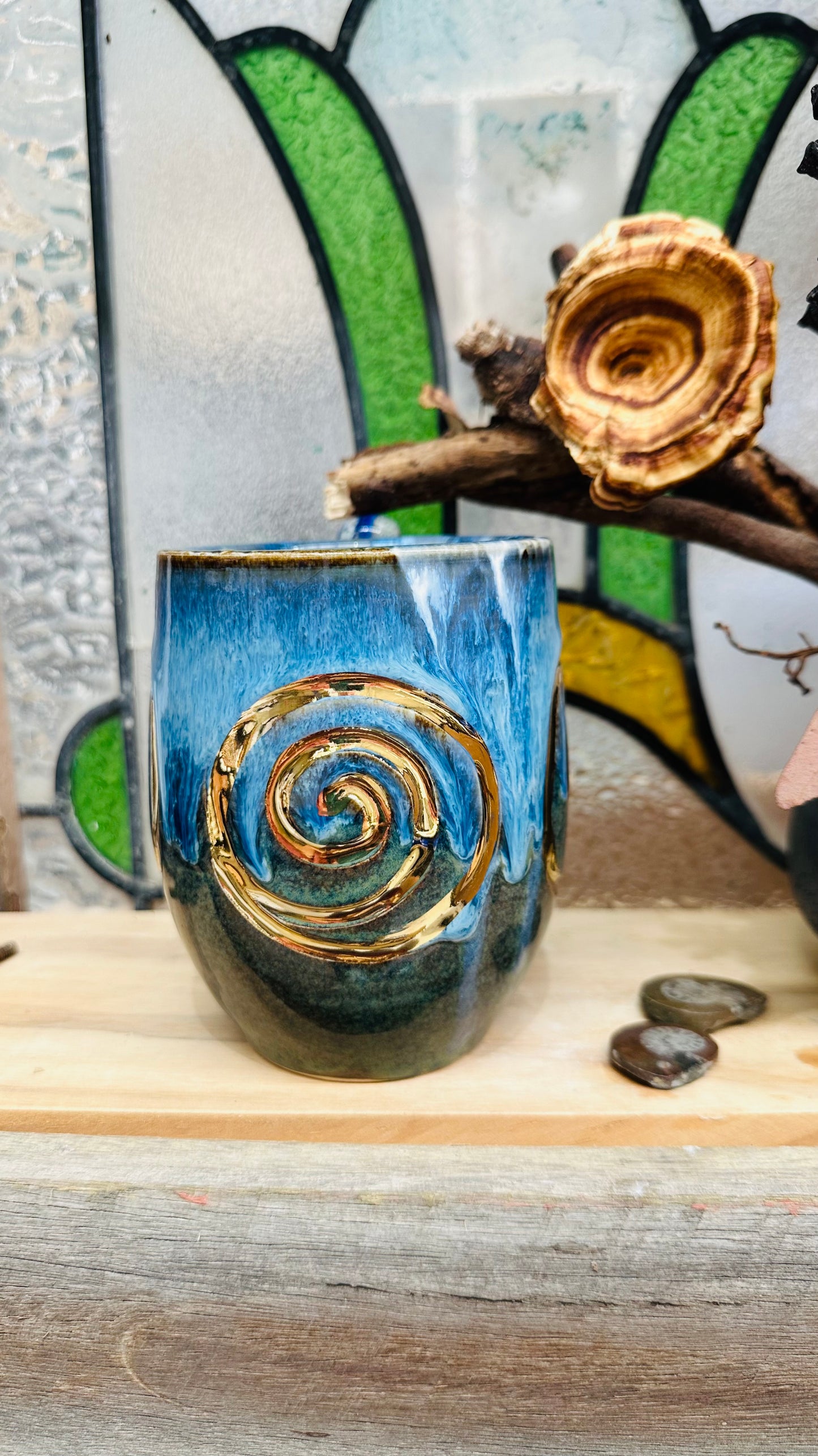 Lapis Lazuli Triple Goddess Crystal Mug