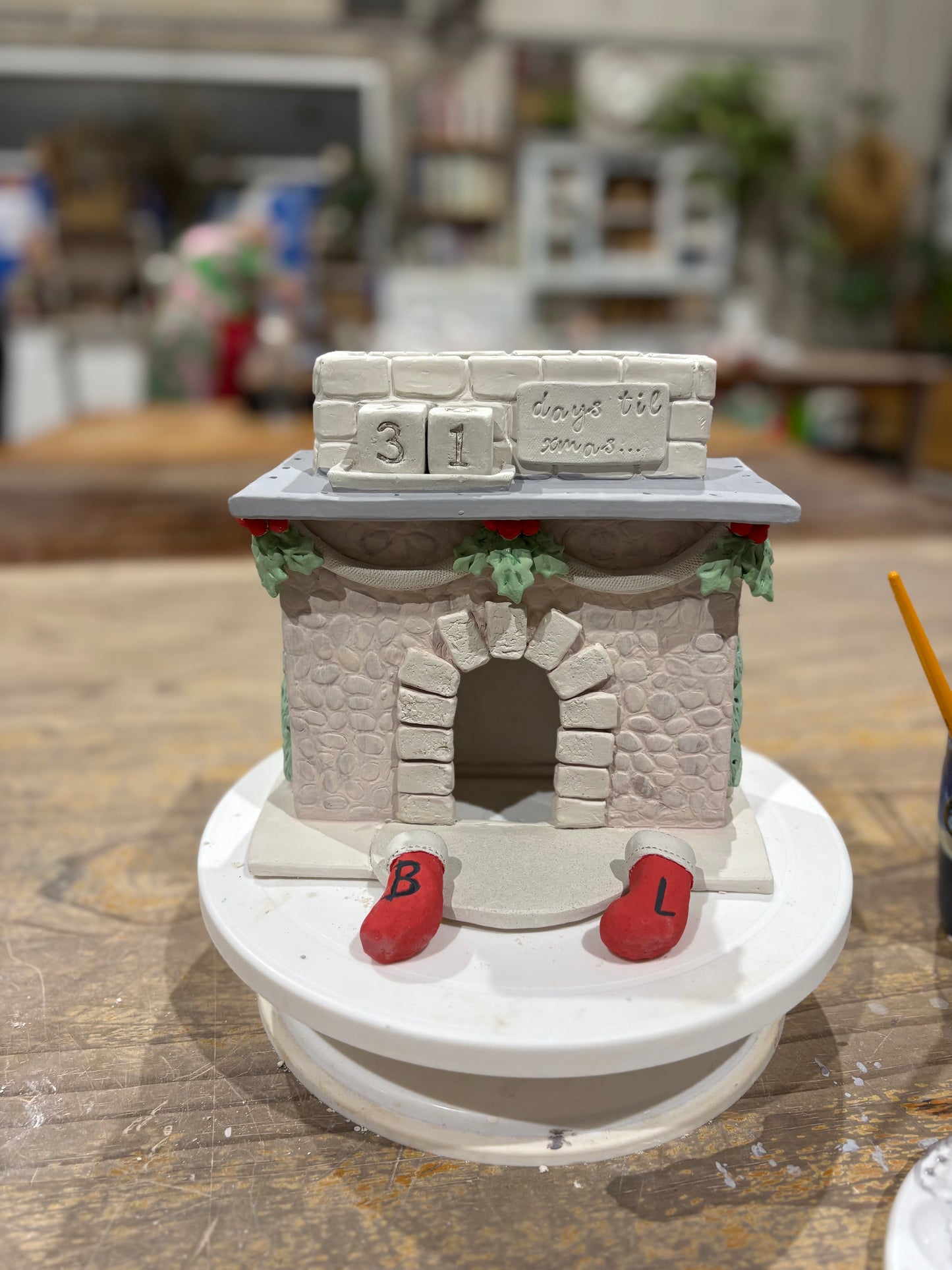 Saturday 28th November 9am - 3pm - Pottery Handbuilt Christmas Fireplace