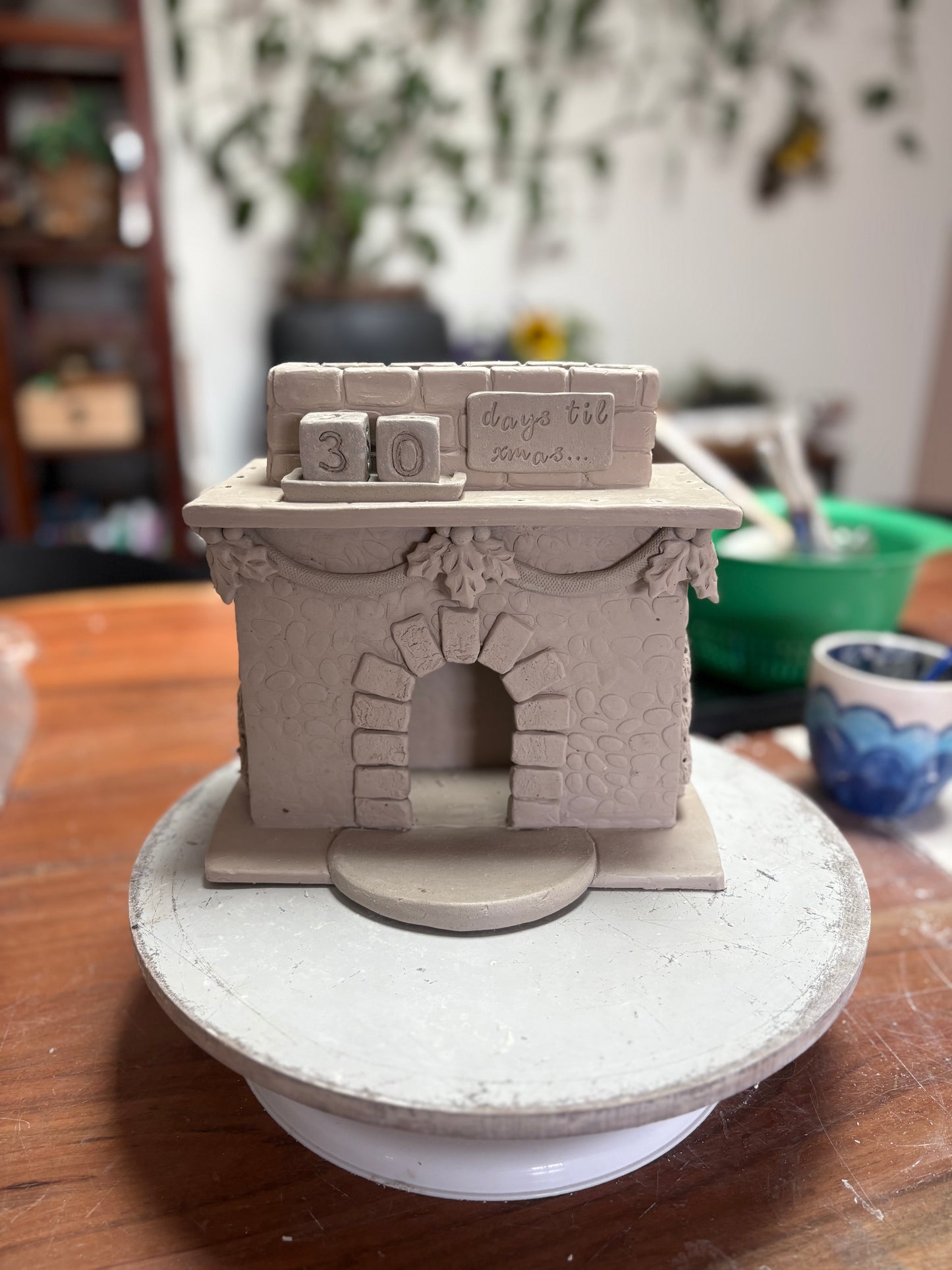 Saturday 28th November 9am - 3pm - Pottery Handbuilt Christmas Fireplace