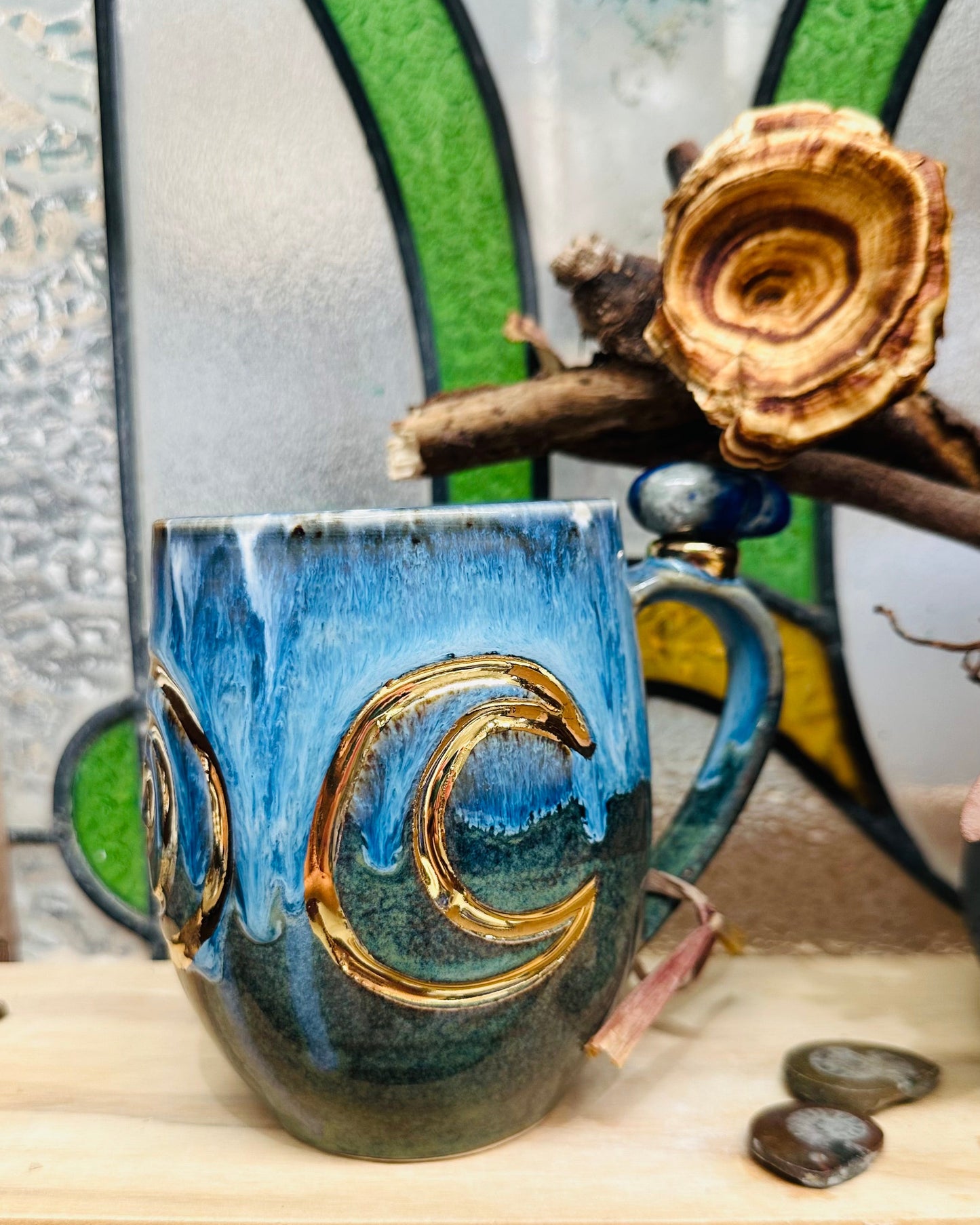 Lapis Lazuli Triple Goddess Crystal Mug