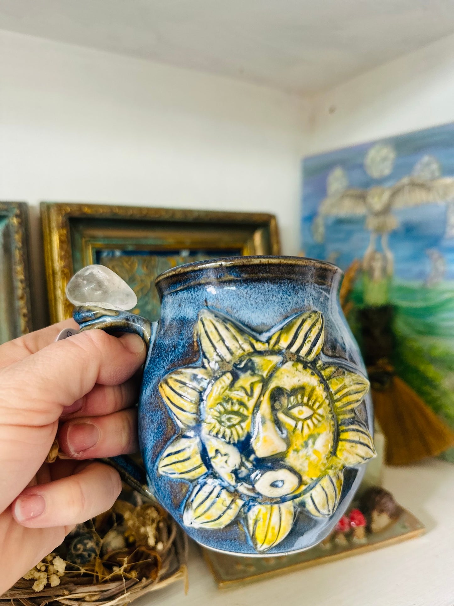 Celestial Sun and Moon Quartz Crystal Mug