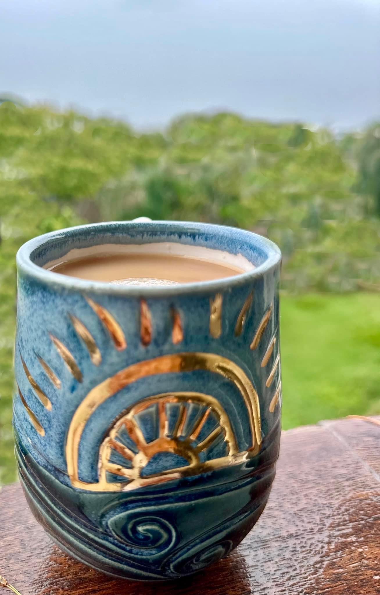 Rising Sun Citrine Crystal Mug
