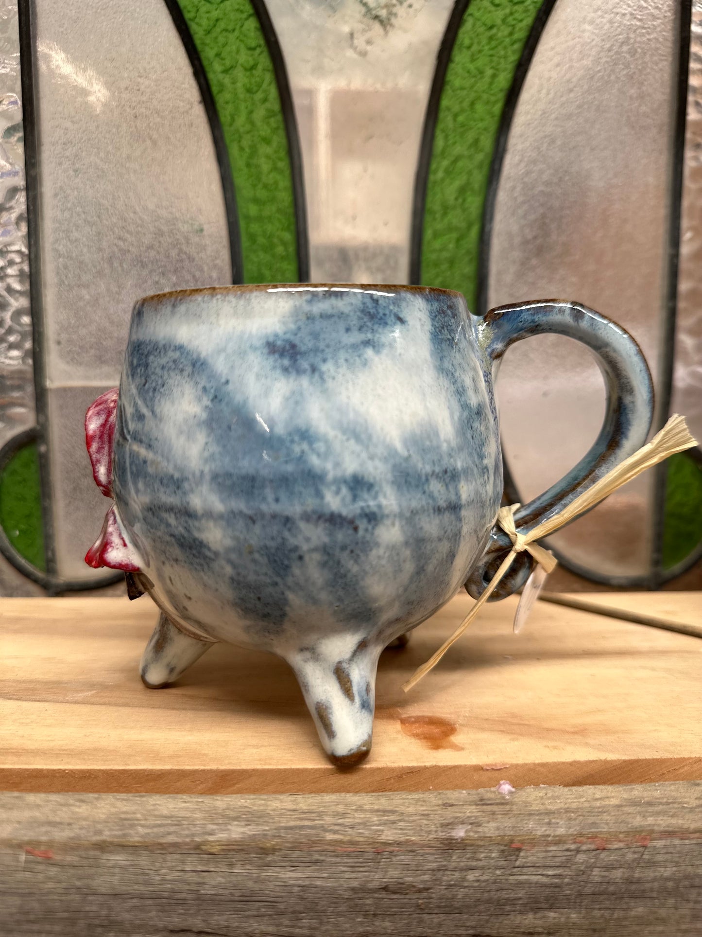 Cauldron Crystal Cup – Goddess & Toadstools with Amethyst Cluster