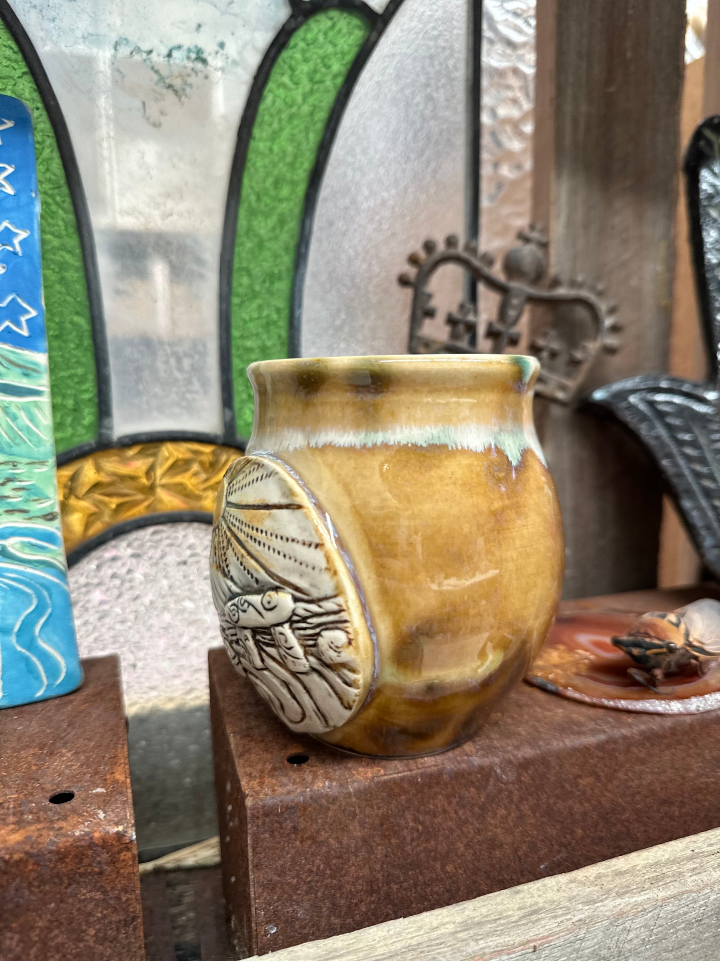 Standing Stone Sunrise Ammonite Crystal Mug