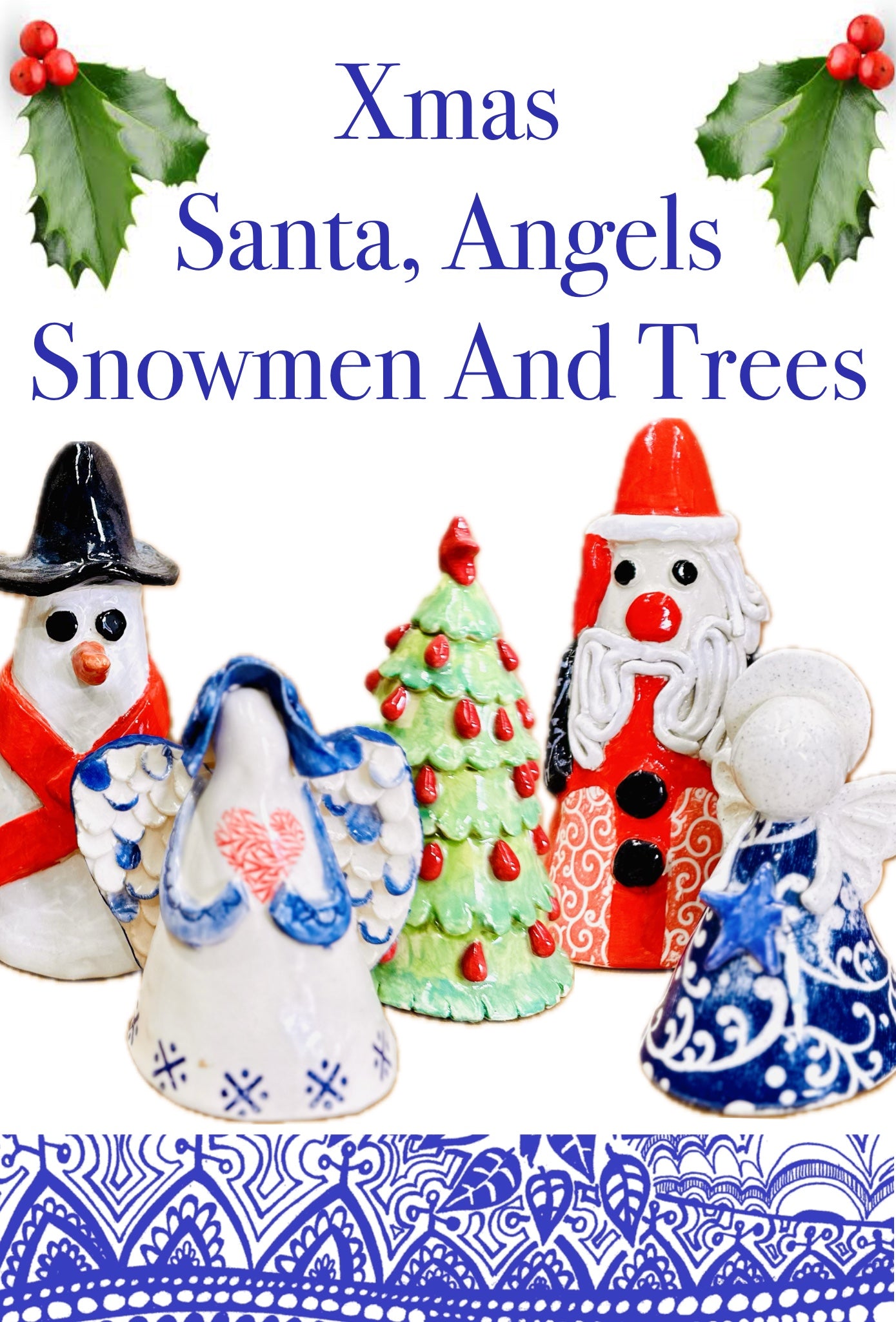 Christmas Pottery Workshop! Create your own Santa, Snowman, Angel or Xmas Tree. Saturday 16th November 1-3pm