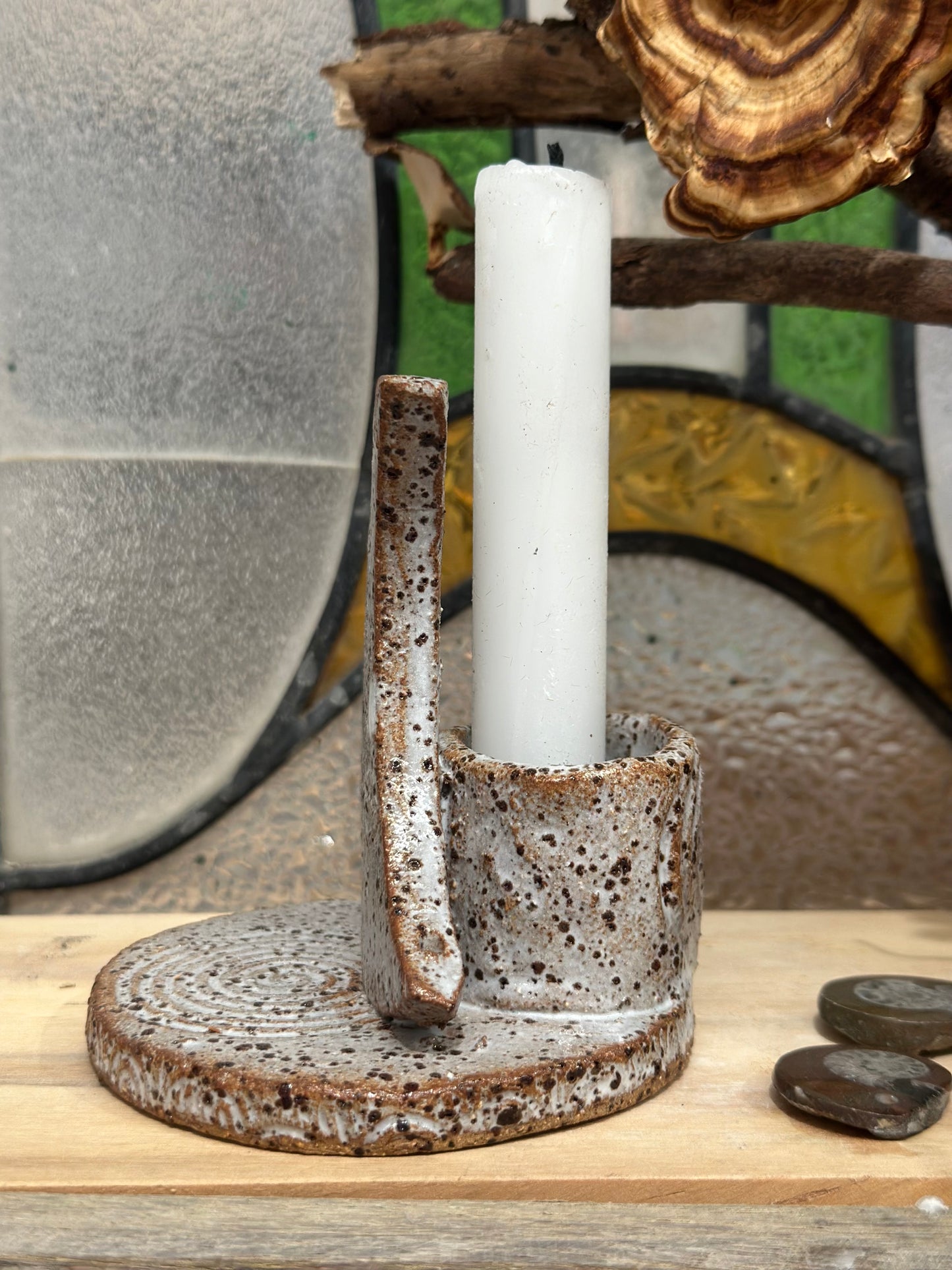 Crescent Moon Candle & Smudge Holder