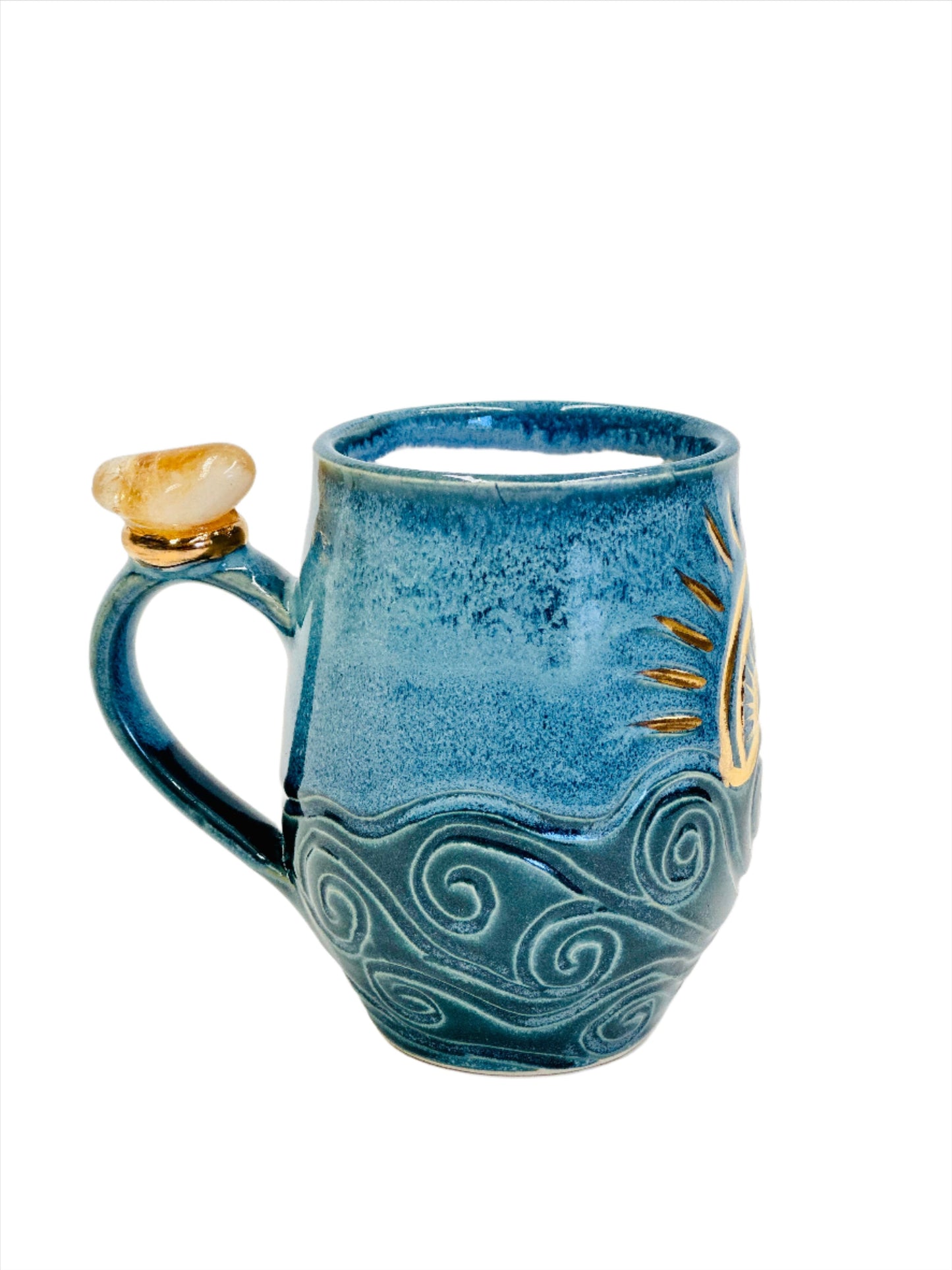 Rising Sun Citrine Crystal Mug