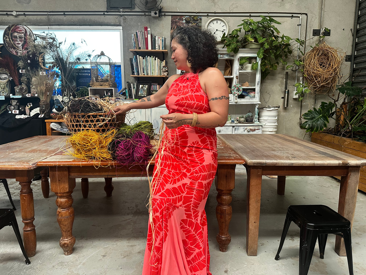 Sun 7th Dec 10am -12noon Raffia Earring Weaving Workshop with Maryann Talia Pau