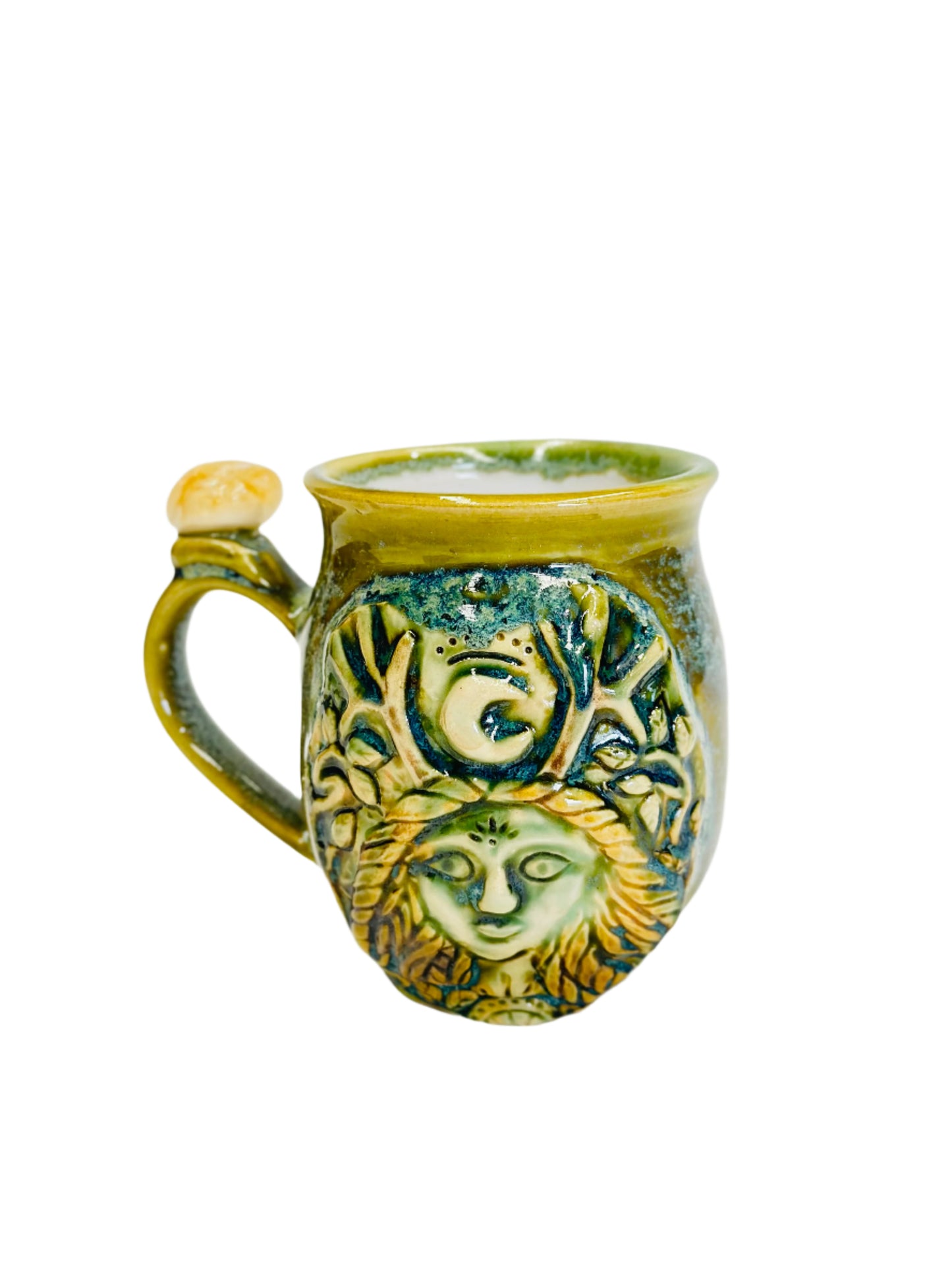 The Antlered Goddess, Elen of the Ways - Citrine Crystal Mug