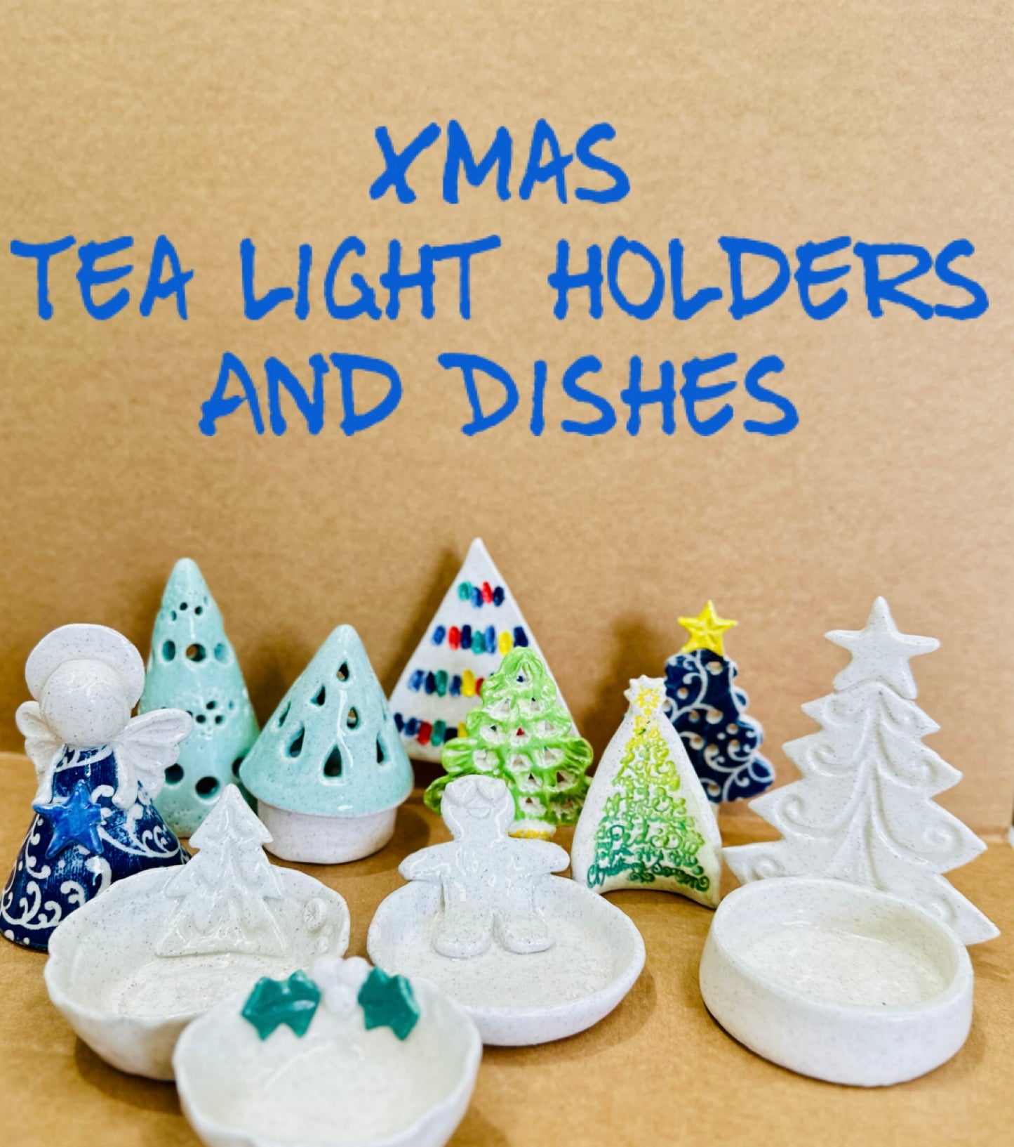 Christmas Pottery Workshop! Create your own Christmas Tea light holder and dishes. Saturday 16th November 10am-12noon