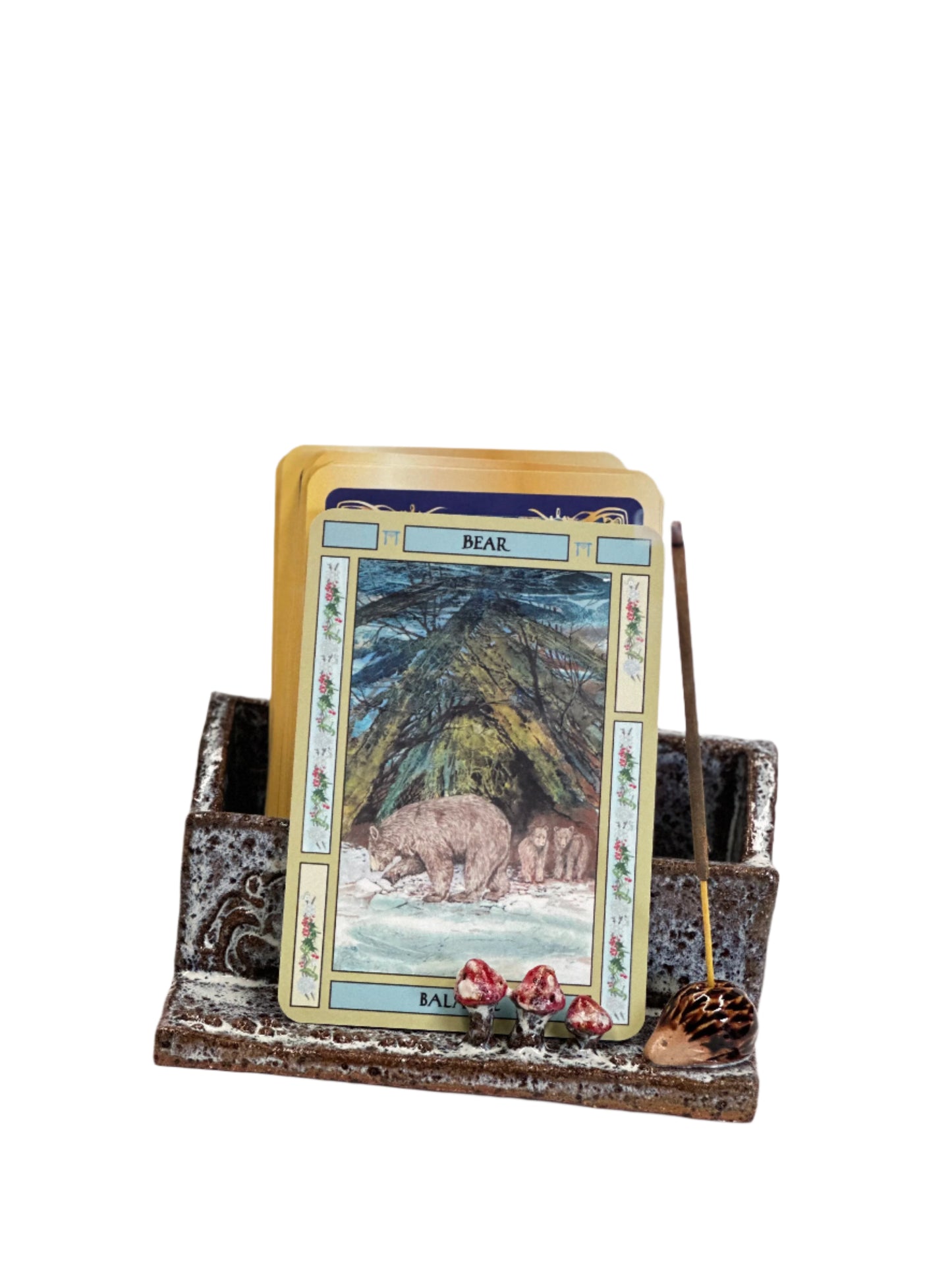 Hare and Hedgehog Pottery Oracle / Tarot Deck holder