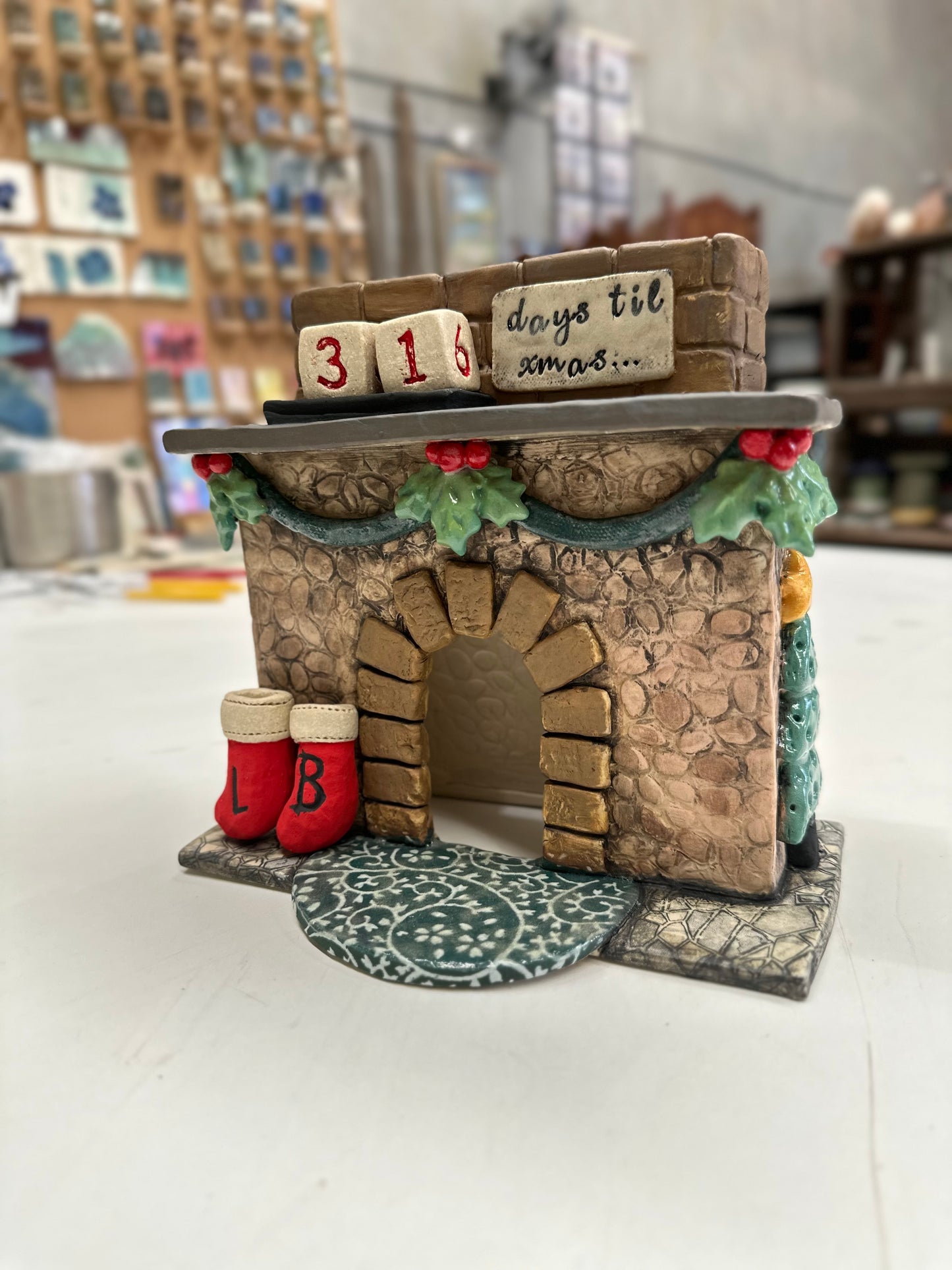 Saturday 28th November 9am - 3pm - Pottery Handbuilt Christmas Fireplace