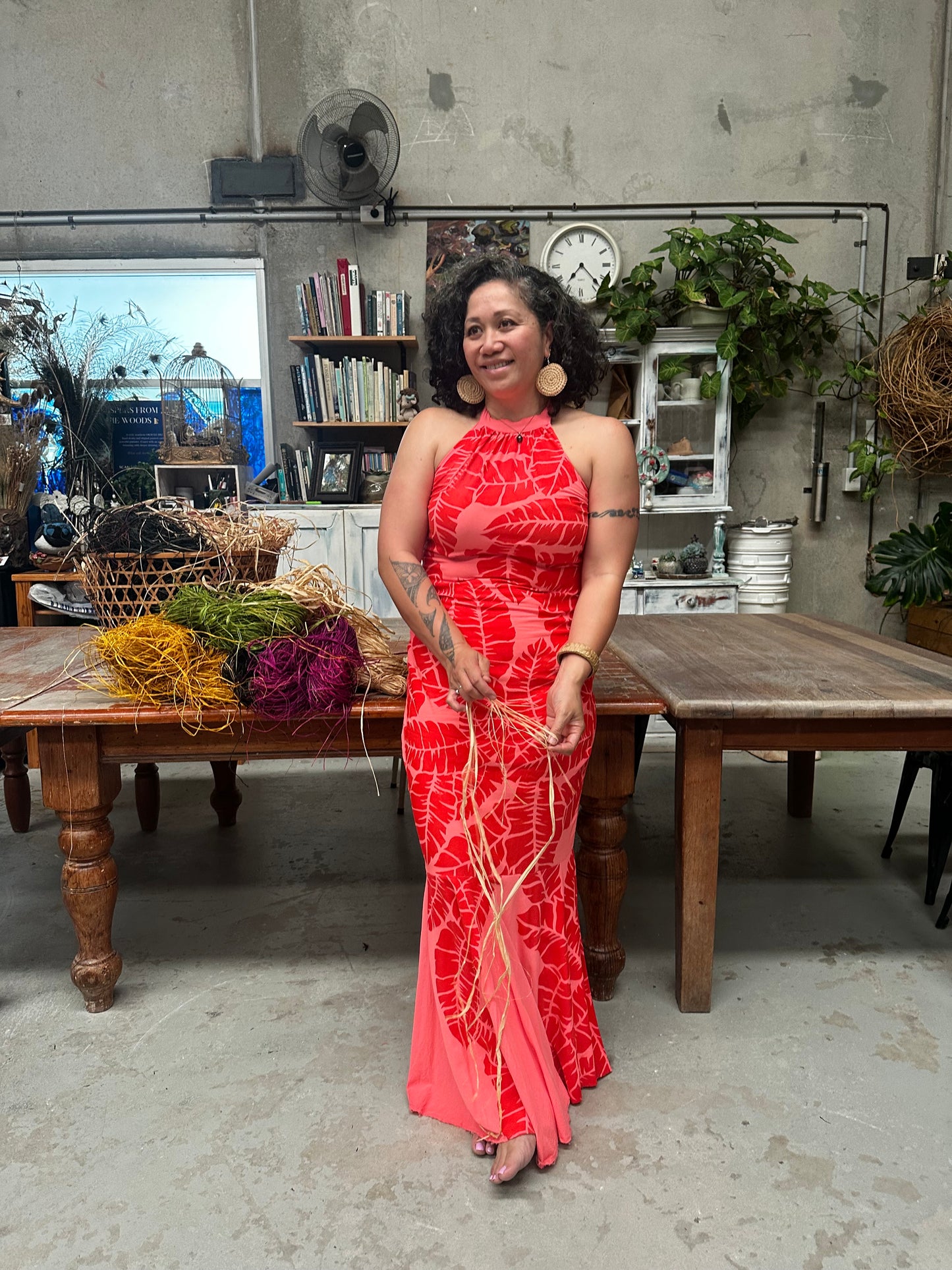 Sun 7th Dec 10am -12noon Raffia Earring Weaving Workshop with Maryann Talia Pau