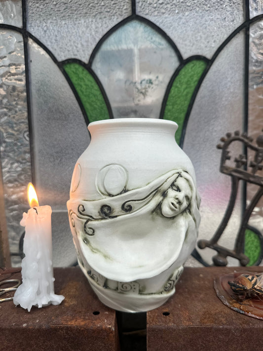 🌙 Goddess of the Standing Circles - Porcelain Vase