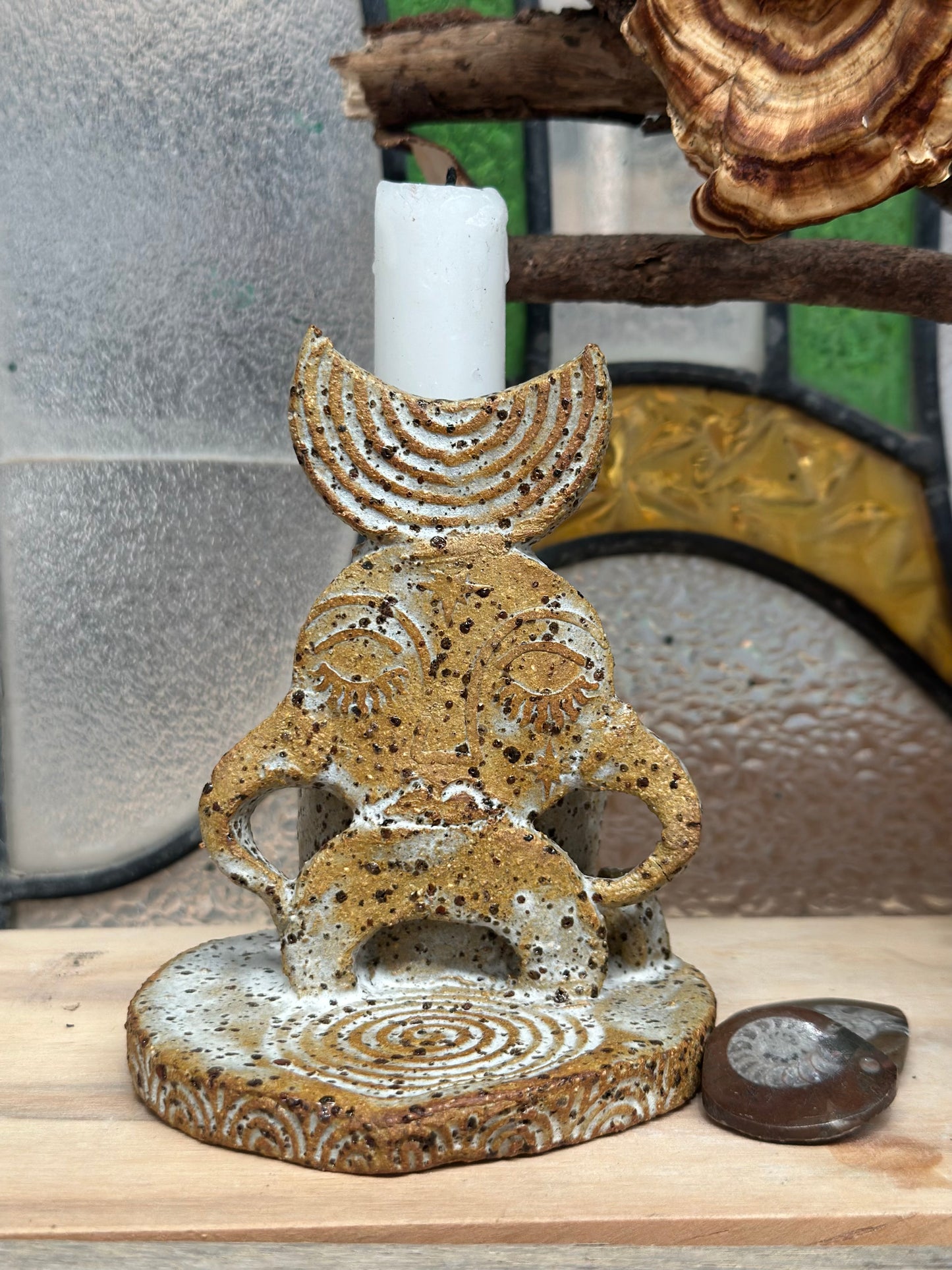 Earth Father Candle & Incense Holder