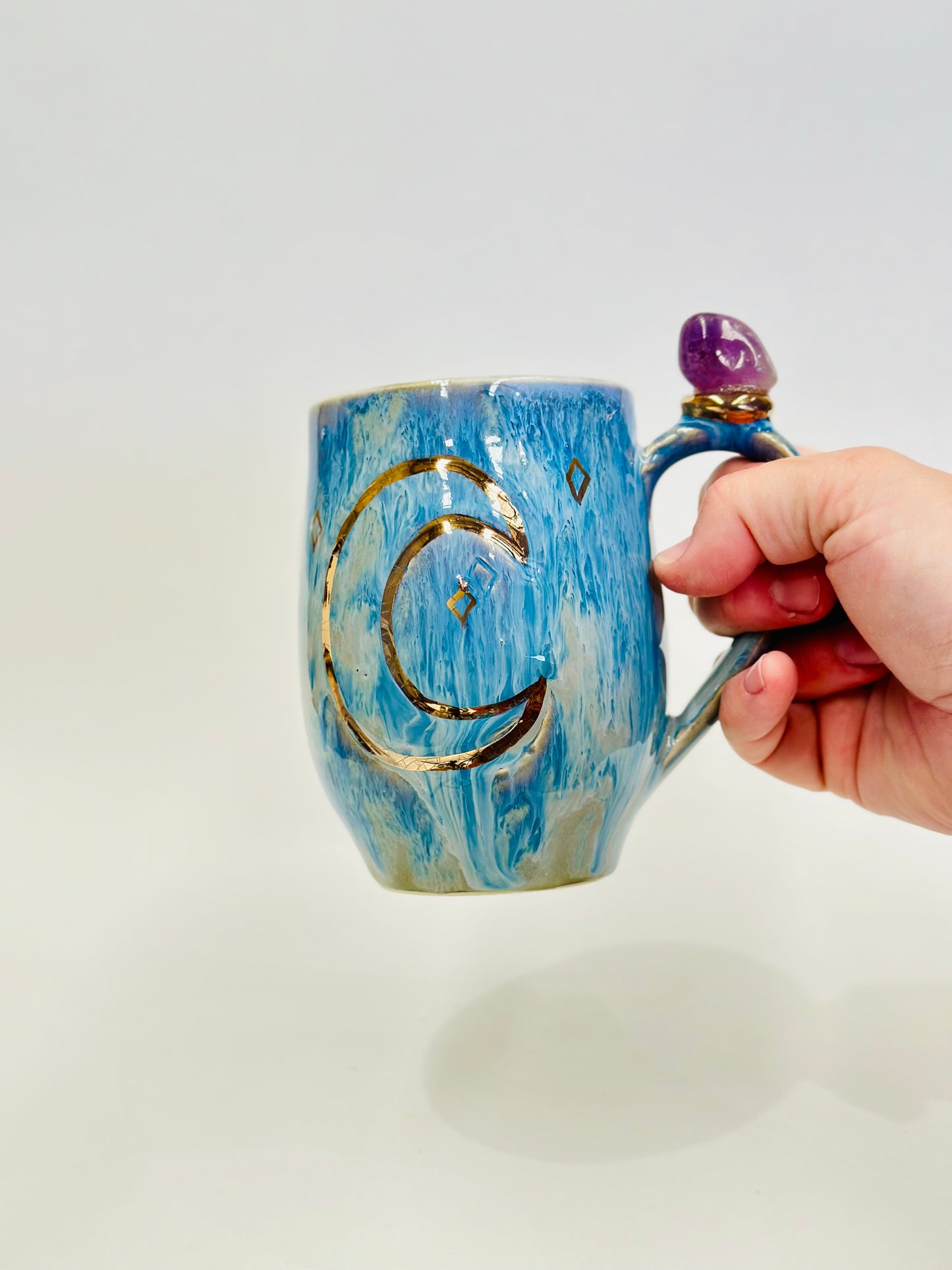 Amethyst Sun and Moon Crystal Mug