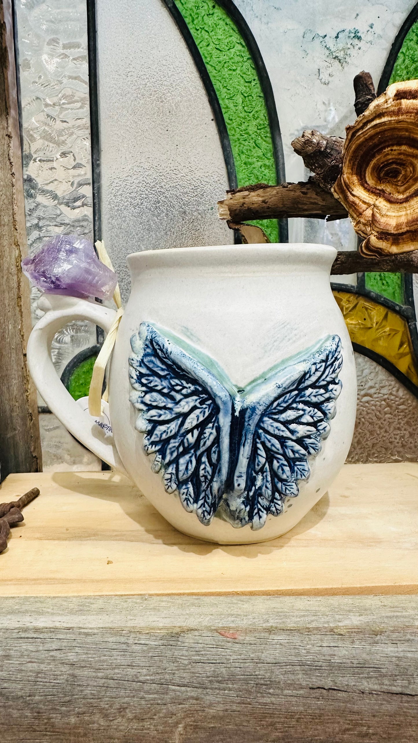 Angel Wing Amethyst Crystal Mug