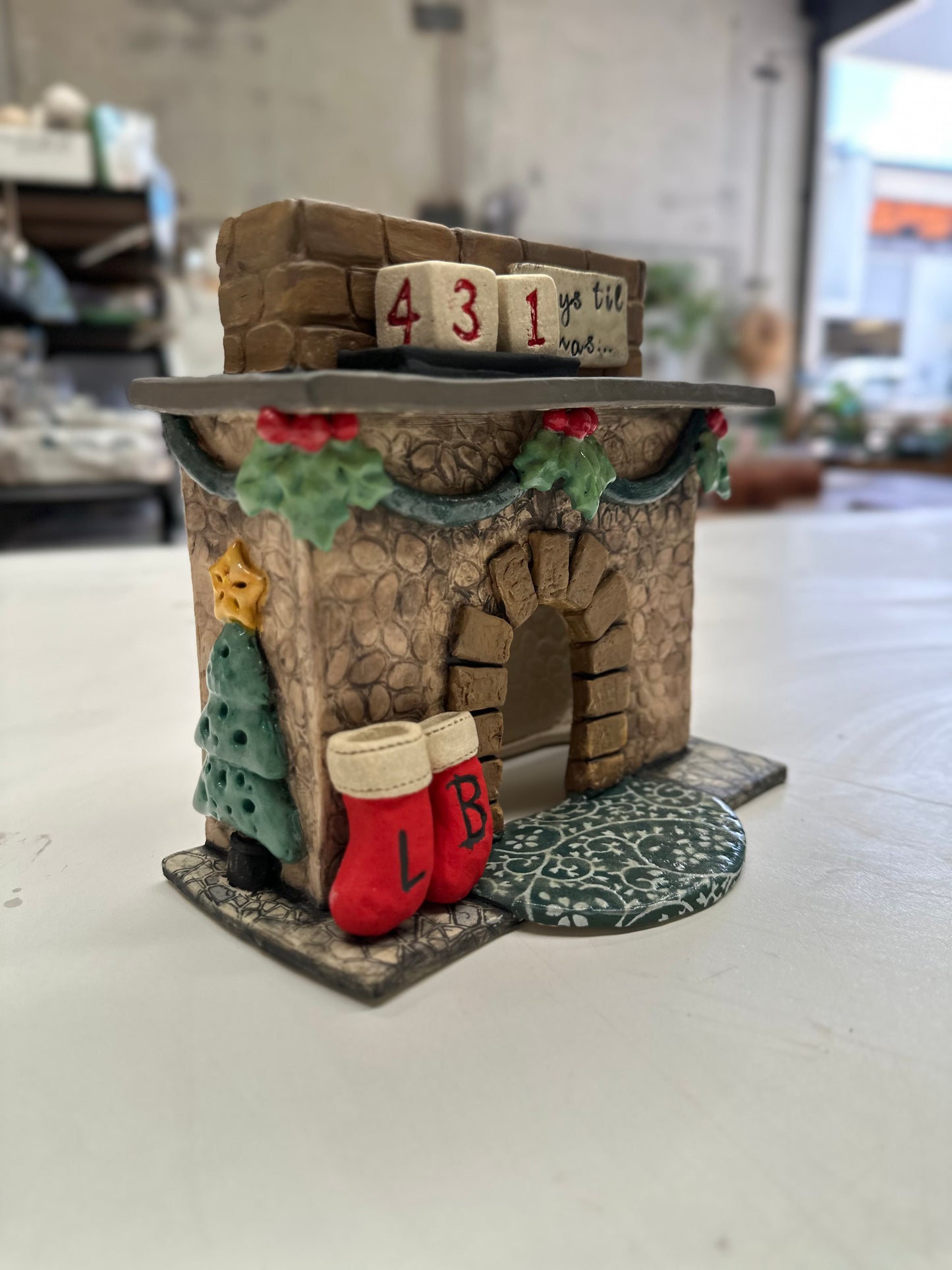 Saturday 28th November 9am - 3pm - Pottery Handbuilt Christmas Fireplace